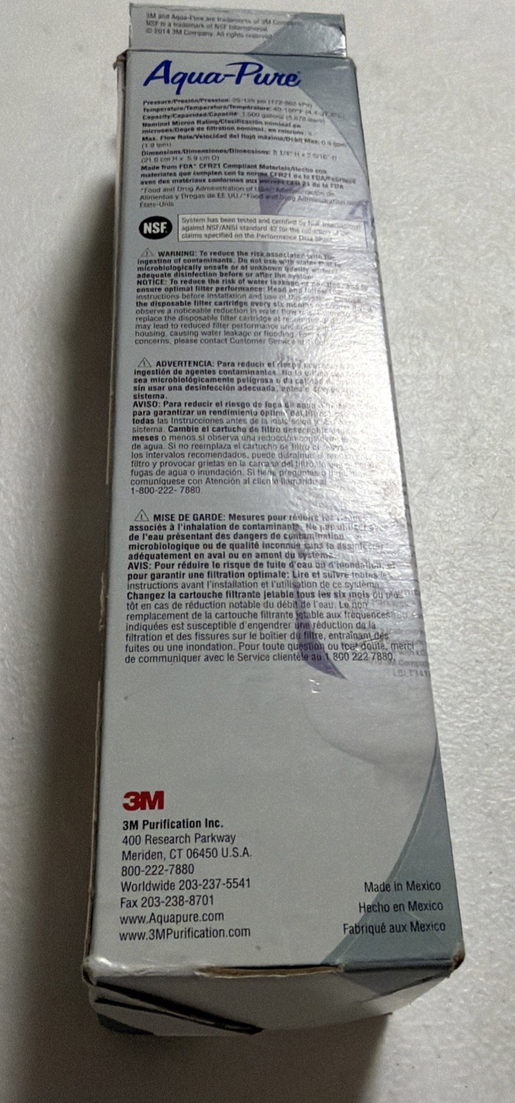 2- 3M Aqua Pure In Line replacement triple action 5 micron water filter AP717