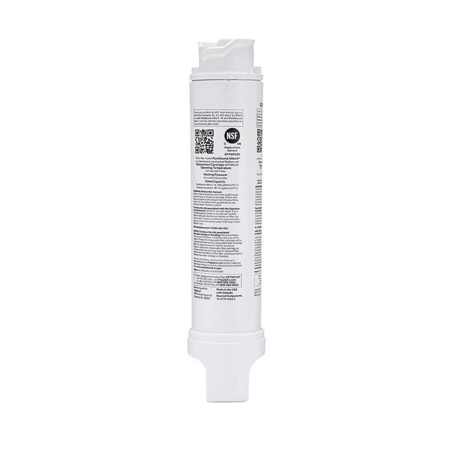For Frigidaire EPTWFU01 Replacement Refrigerator Water Filter Cartridge Model