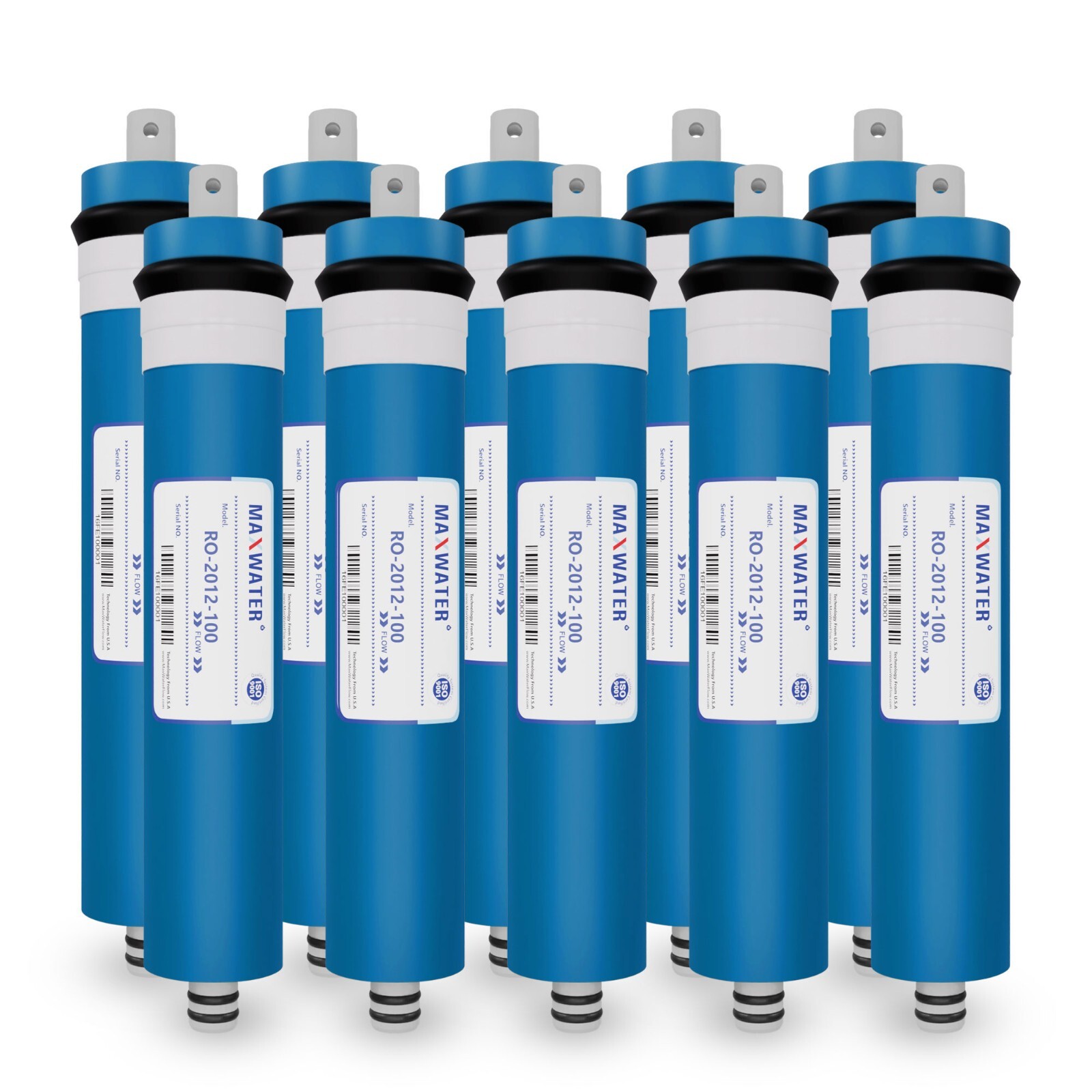 10 Pack 100 GPD Membrane Reverse Osmosis Max Water Filter Universal System