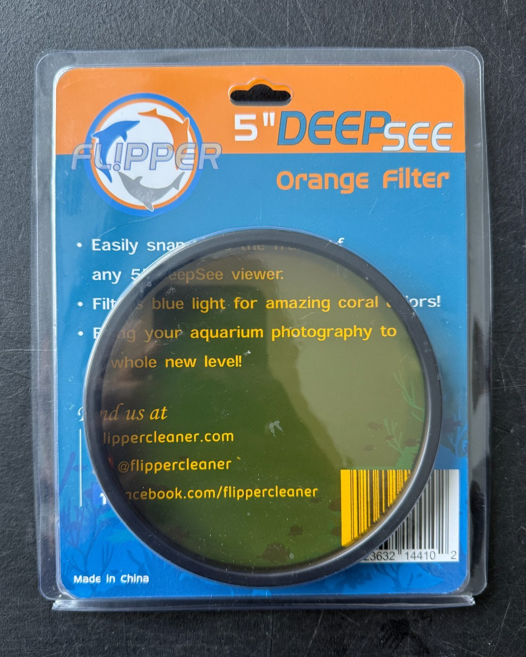 Flipper 5″ DeepSee Orange Filter New In Package Filters Out Blue Light in Photos
