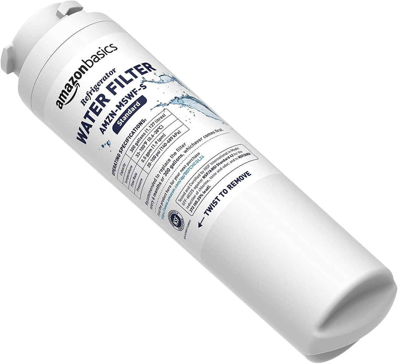 same as GE MSWF Refrigerator Water Filter Cartridge – AmazonBasics – New