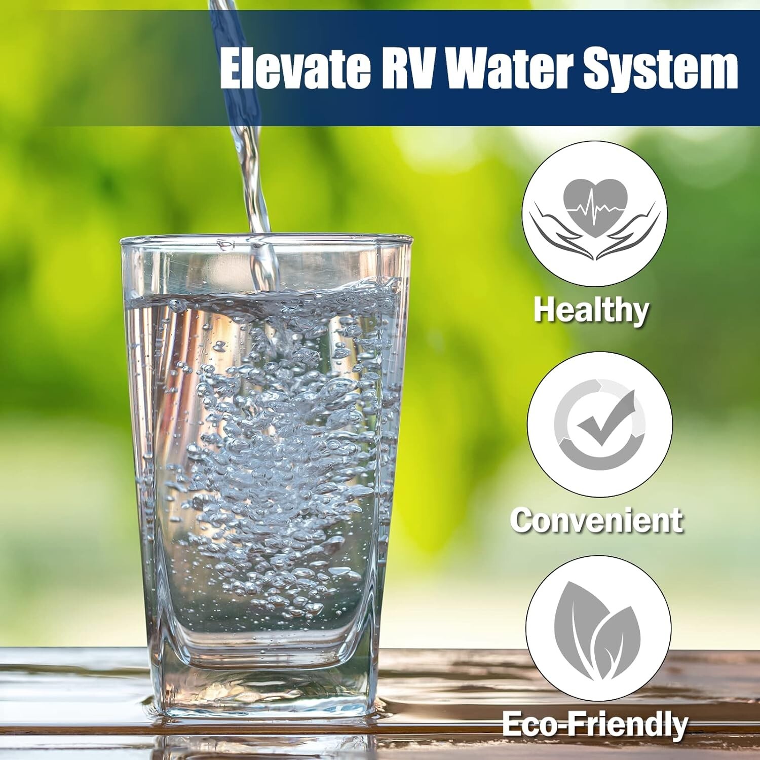 2-Pack RV Water Filter with Flexible Hose Protector, Reduces Odors, Sediments