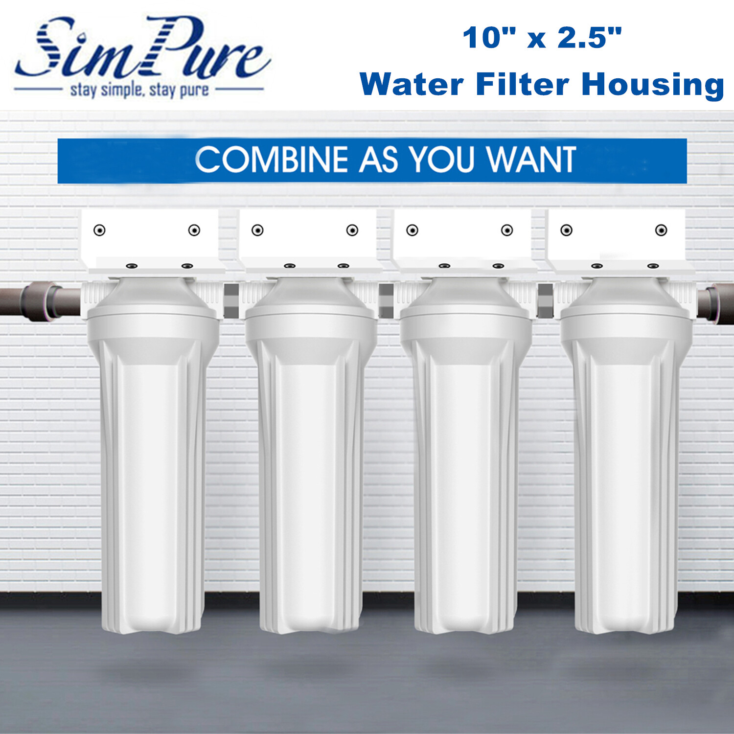 10 Inch Whole House Water Filter Housing 10″ x2.5″ for Home RV Filtration System