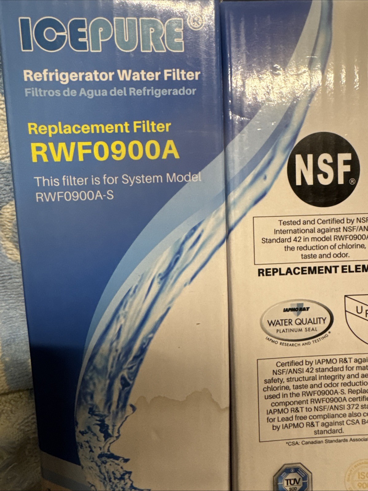 IcePure Replacement Water Filter RWF0900A NIB Lot Of 3