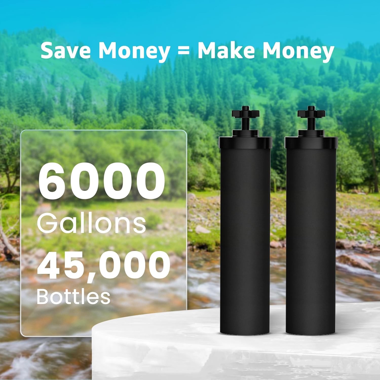AQUA CREST Filters Replacements For Berkey® BB9-2&PF-2&Gravity Filter System
