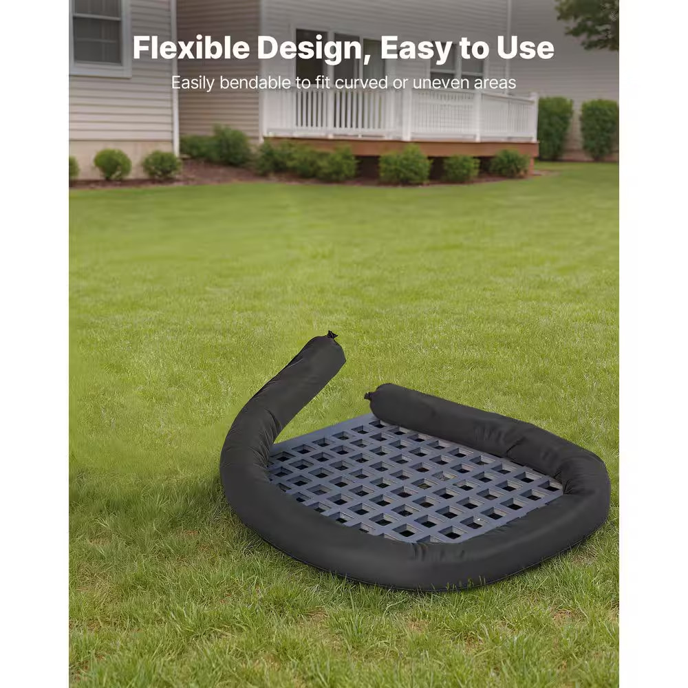 Sediment Filter Sock, 120 L X 5 W X 1.97 H In. Black Plastic with Filler, Free-S