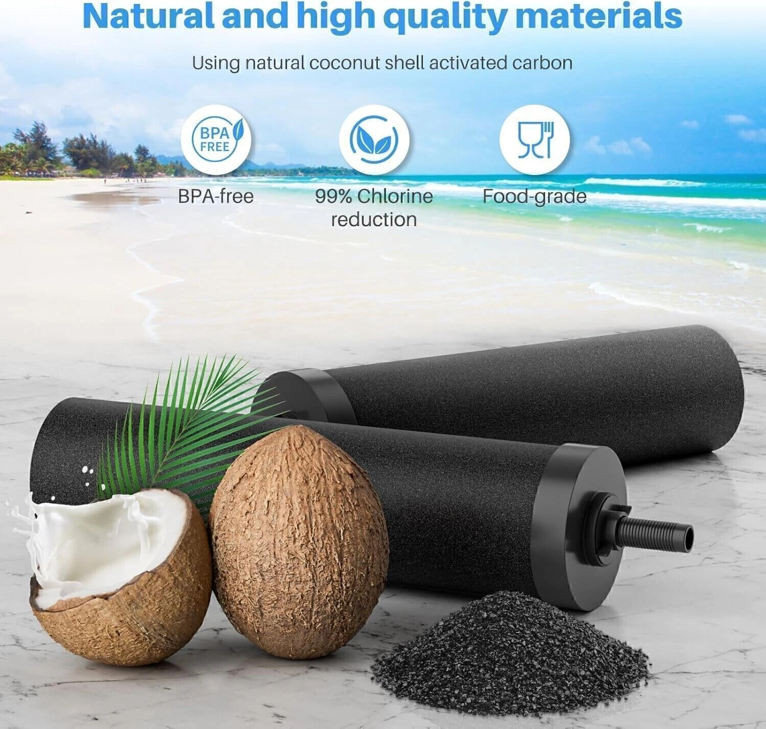 2 Packs Replacement Gravity System Filters BB9-2 Black For Berkey Water Filter