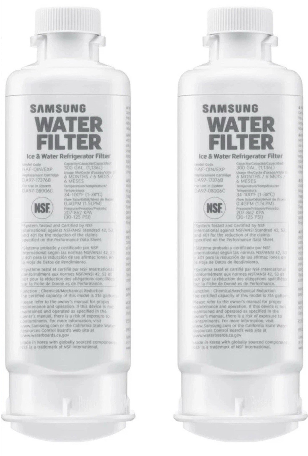 Genuine Samsung DA97-17376B HAF-QIN/EXP REFRIGERATOR Water Filter – Lot of 2