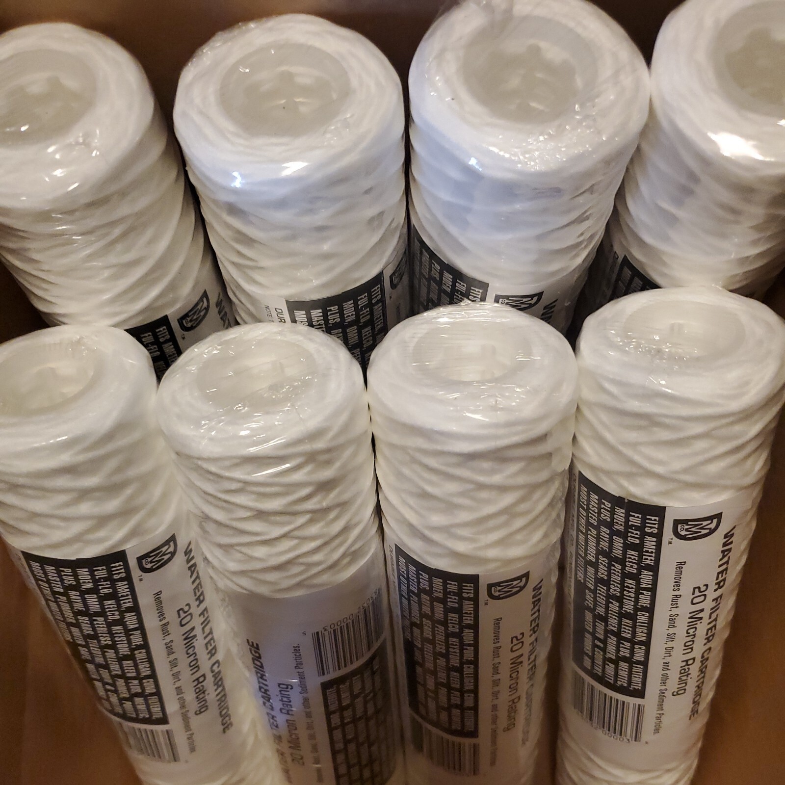 8 Durable Manufacturing 20 Micron Depth Wound Water Filter Cartridge 2.1/4 X 10”