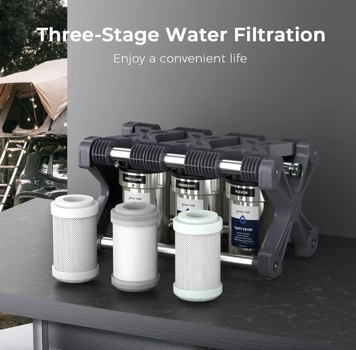 Glacier Fresh Replacement for Technology RV Water Filtration System 3-Stage RVWP