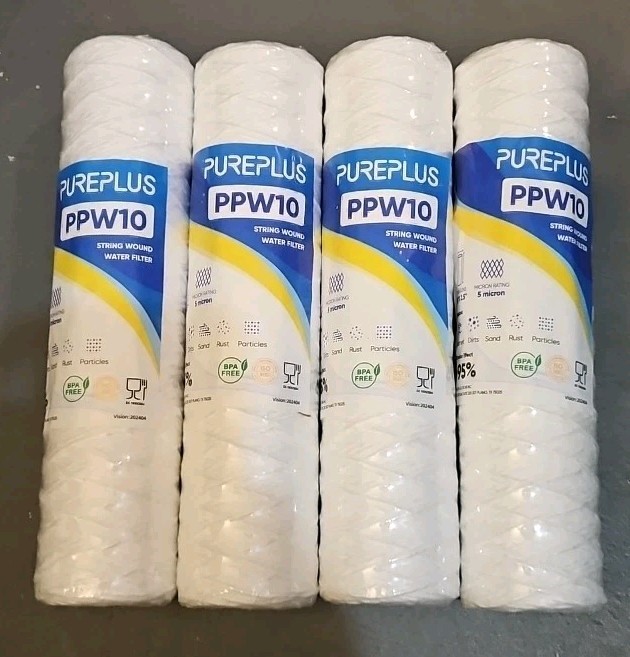 10″ x 2.5″ 5 Micron Wound String Sediment Water Filter Cartridges RO – 4 PACK