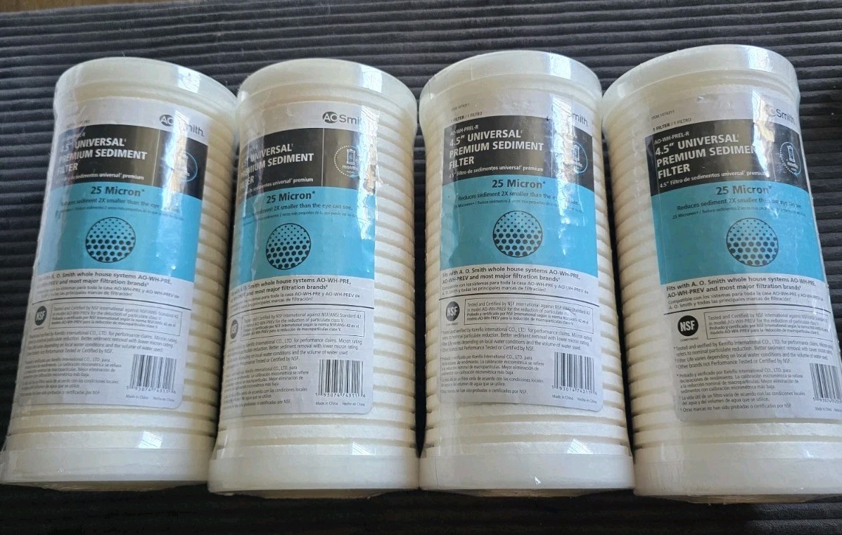 AO Smith Filter 4.5″ Universal Sediment Filter 25 Micron AO-WH-PREL-R Pack Of x4