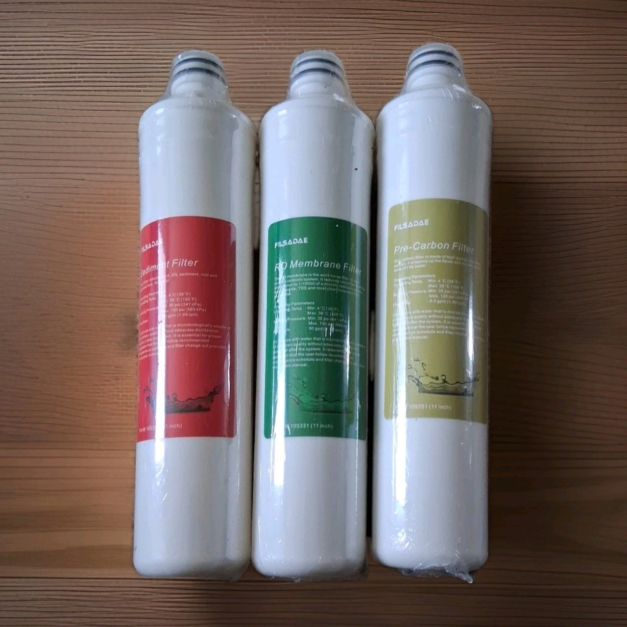 Filsadae Water Filter Set, 3-Pack for Premier RO Pure System Sediment Pre Carbon