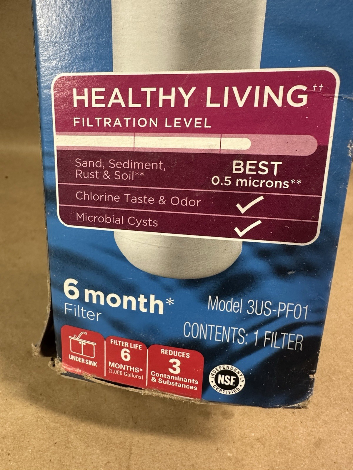 FILTRETE Advanced Under Sink Quick Change Water Filtration Filter 3US-PF01