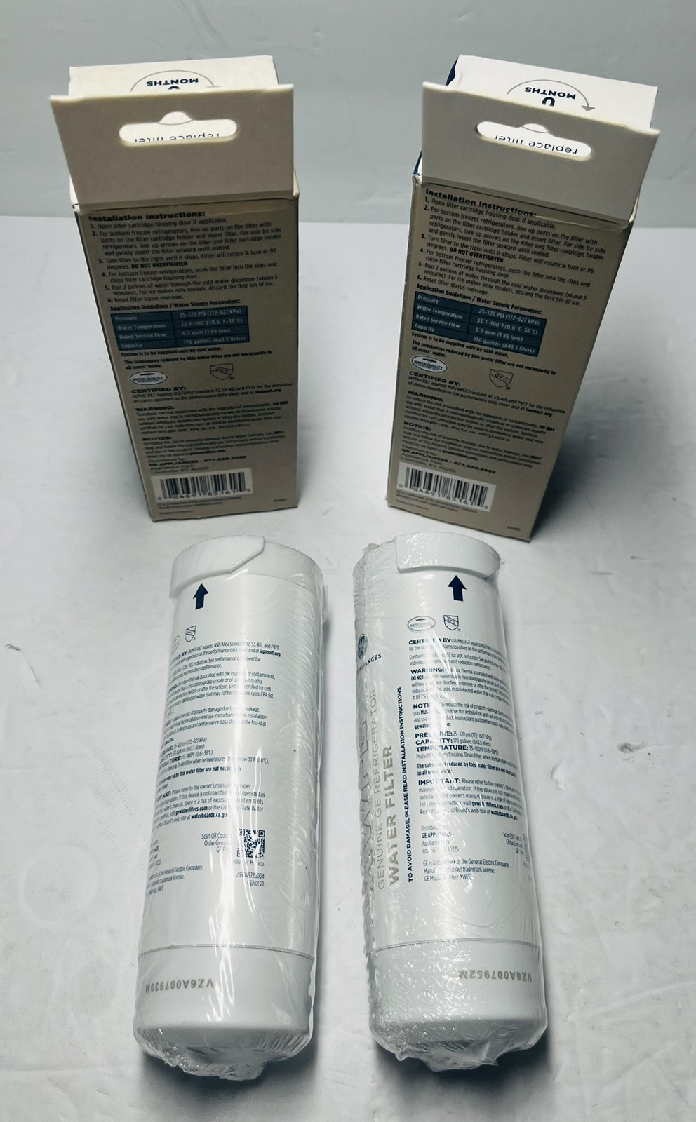 Lot of 2 Genuine GE Sealed XWFE Refrigerator Water Filter Filters No Chip READ