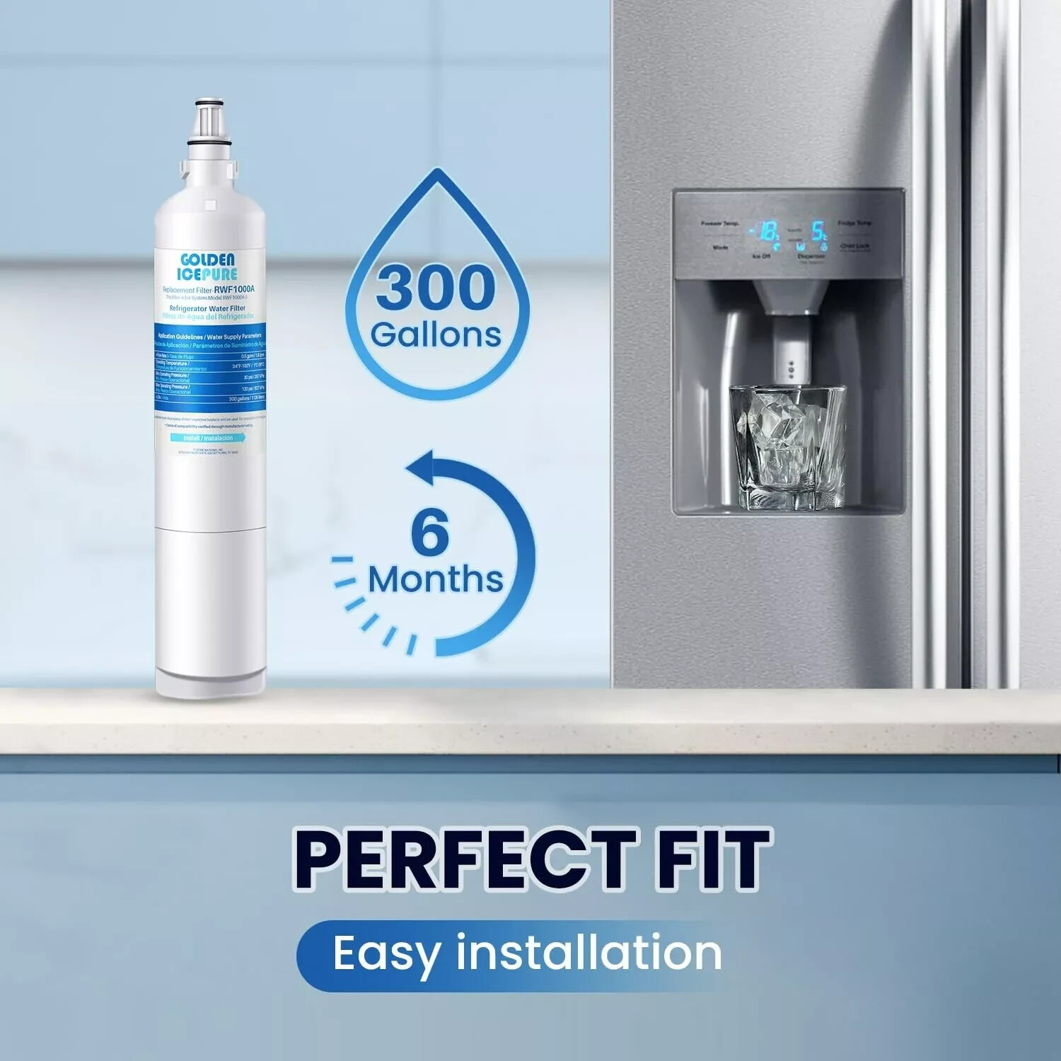 Icepure RWF1000A Refrigerator Water Filter (New/Sealed) (RWF1000A-S)