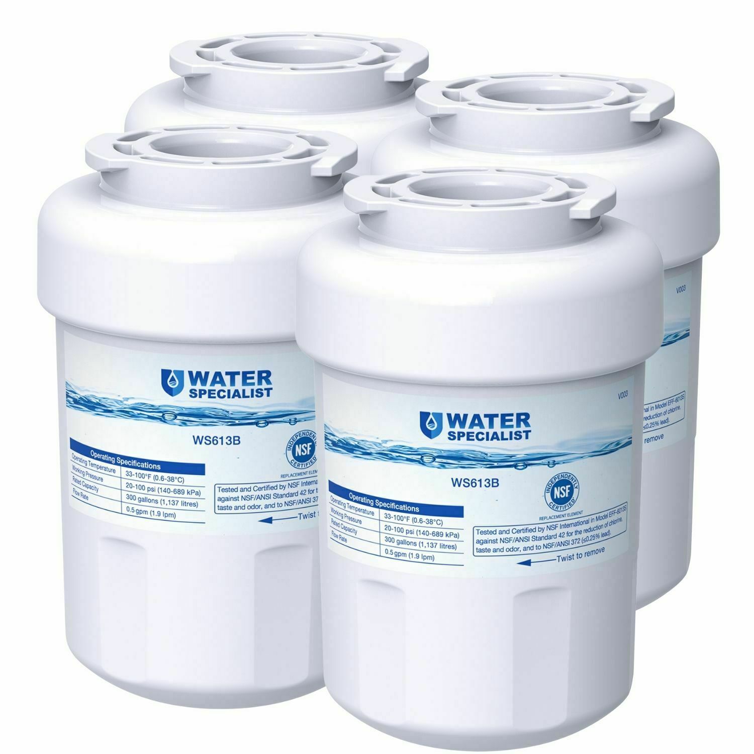 Waterspecialist MWF Refrigerator Water Filter, Replacement for GE®MWF(4)