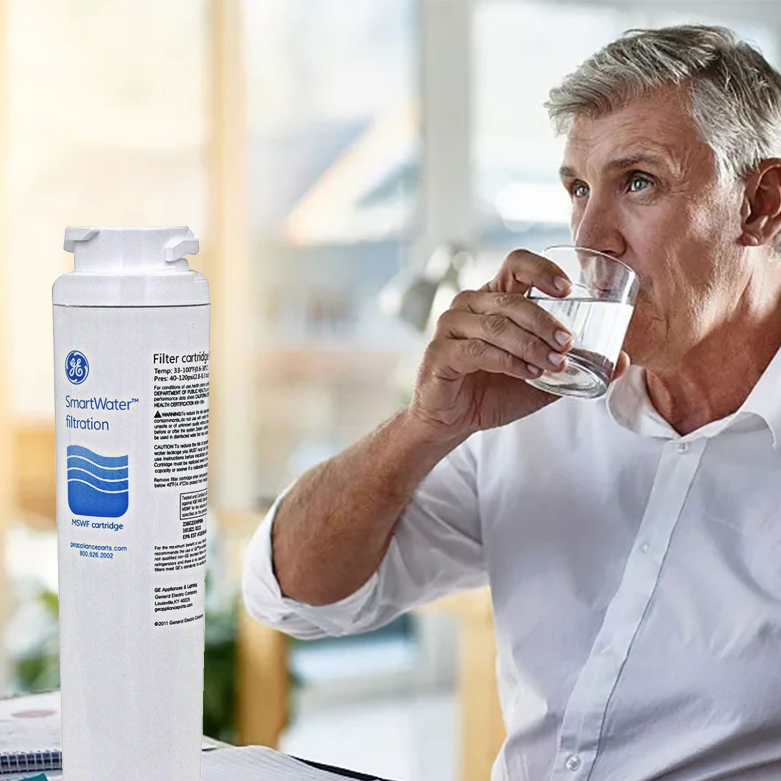 GE MSWF refrigerator water filter replacement SmartWater filter new
