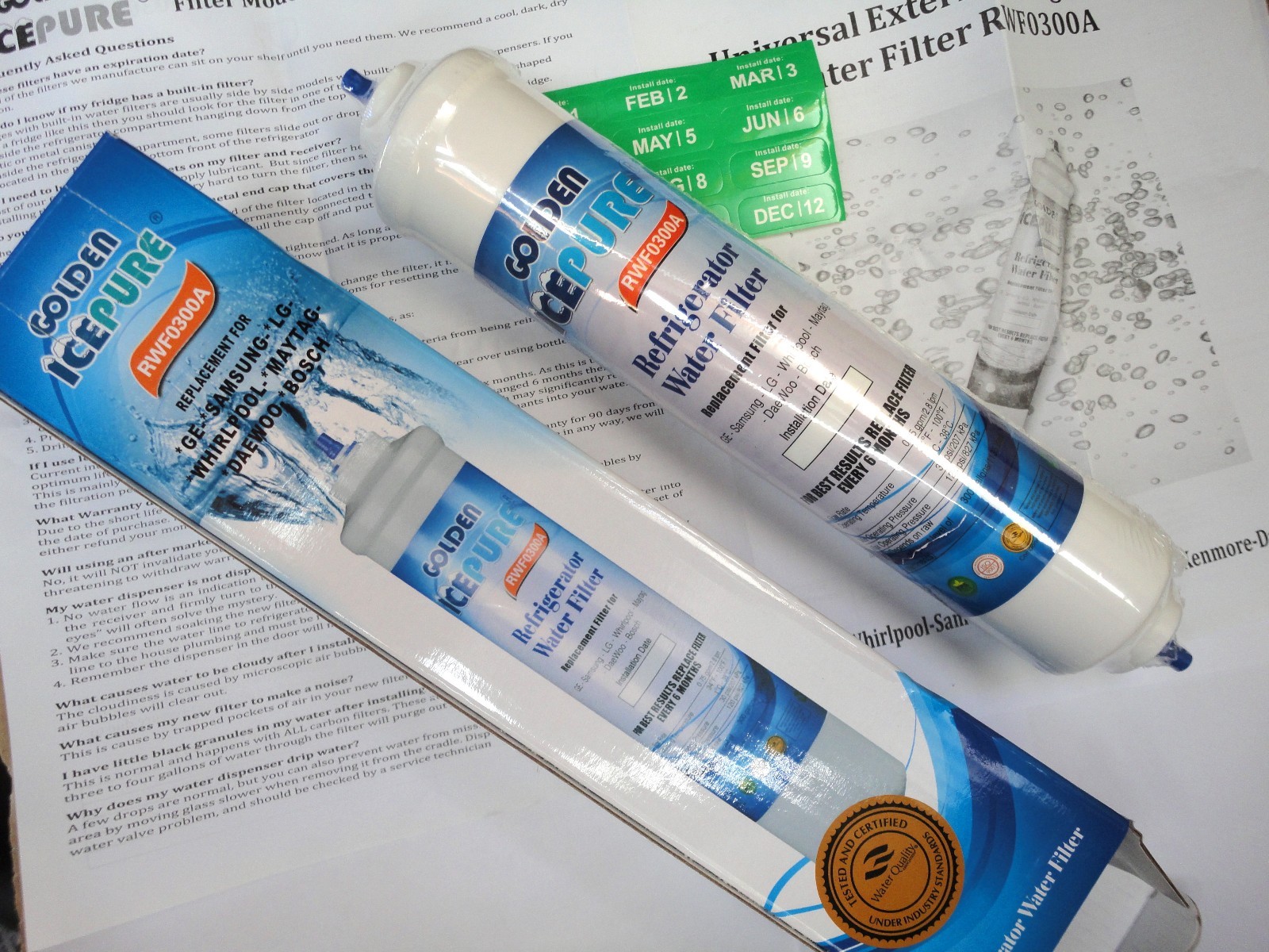 Universal inline under sink water filter – various systems