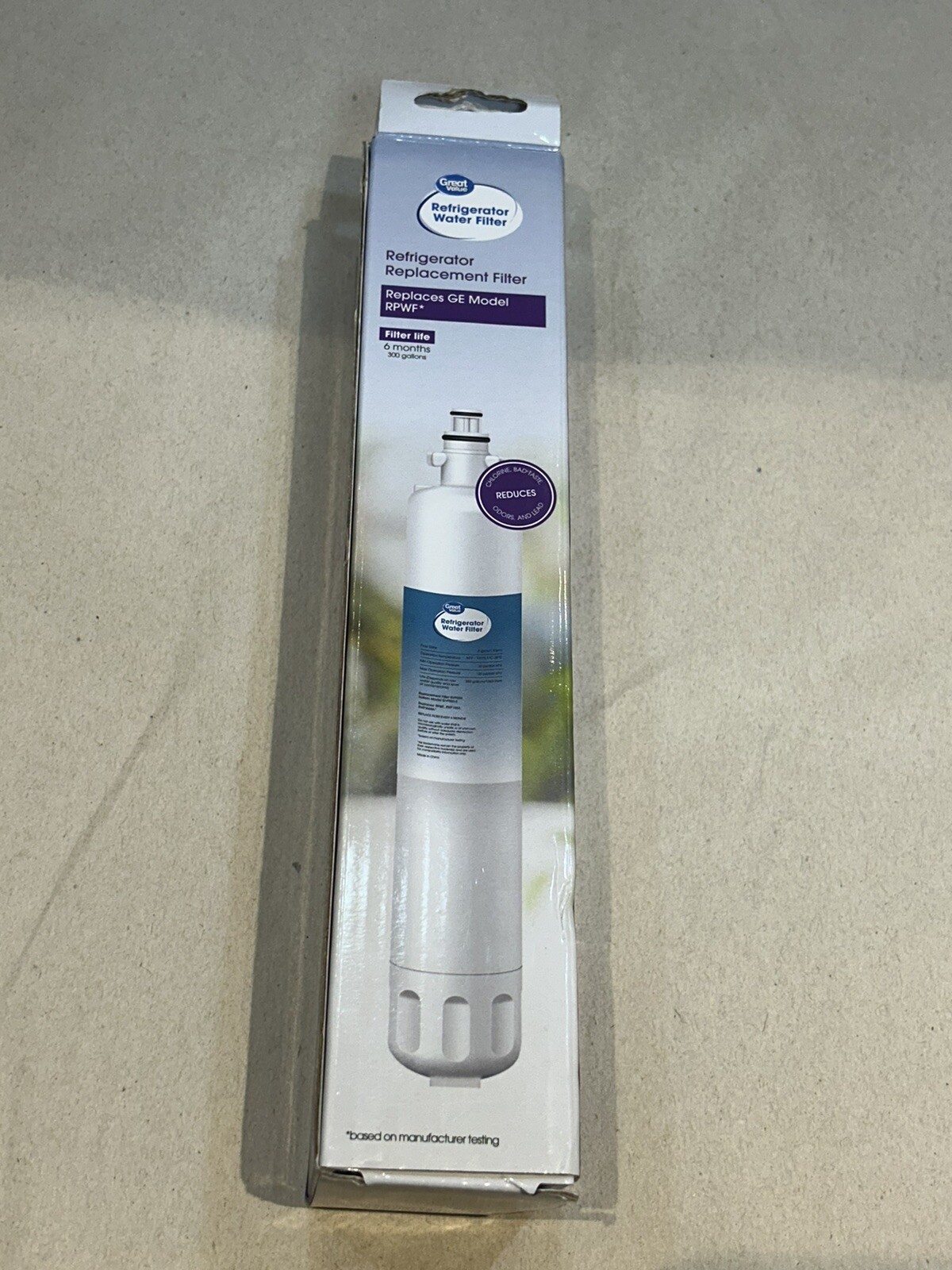 Great Value Replacement for GE RPWF (Not RPWFE), RWF1063, RWF3600A, Water Filter