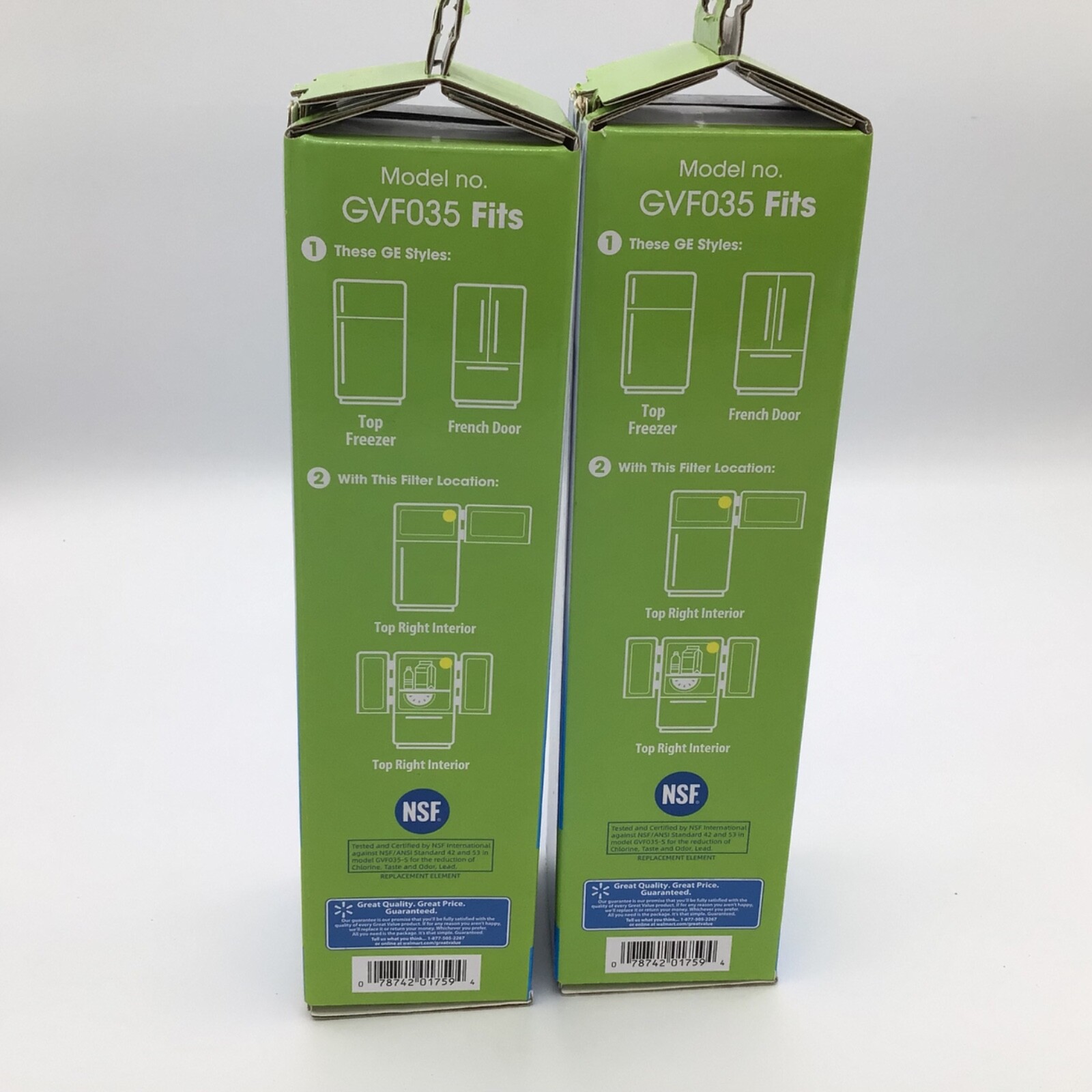 2 Great Value Refrigerator Filter Model No. GVF035 Replacement for GE GSWF New