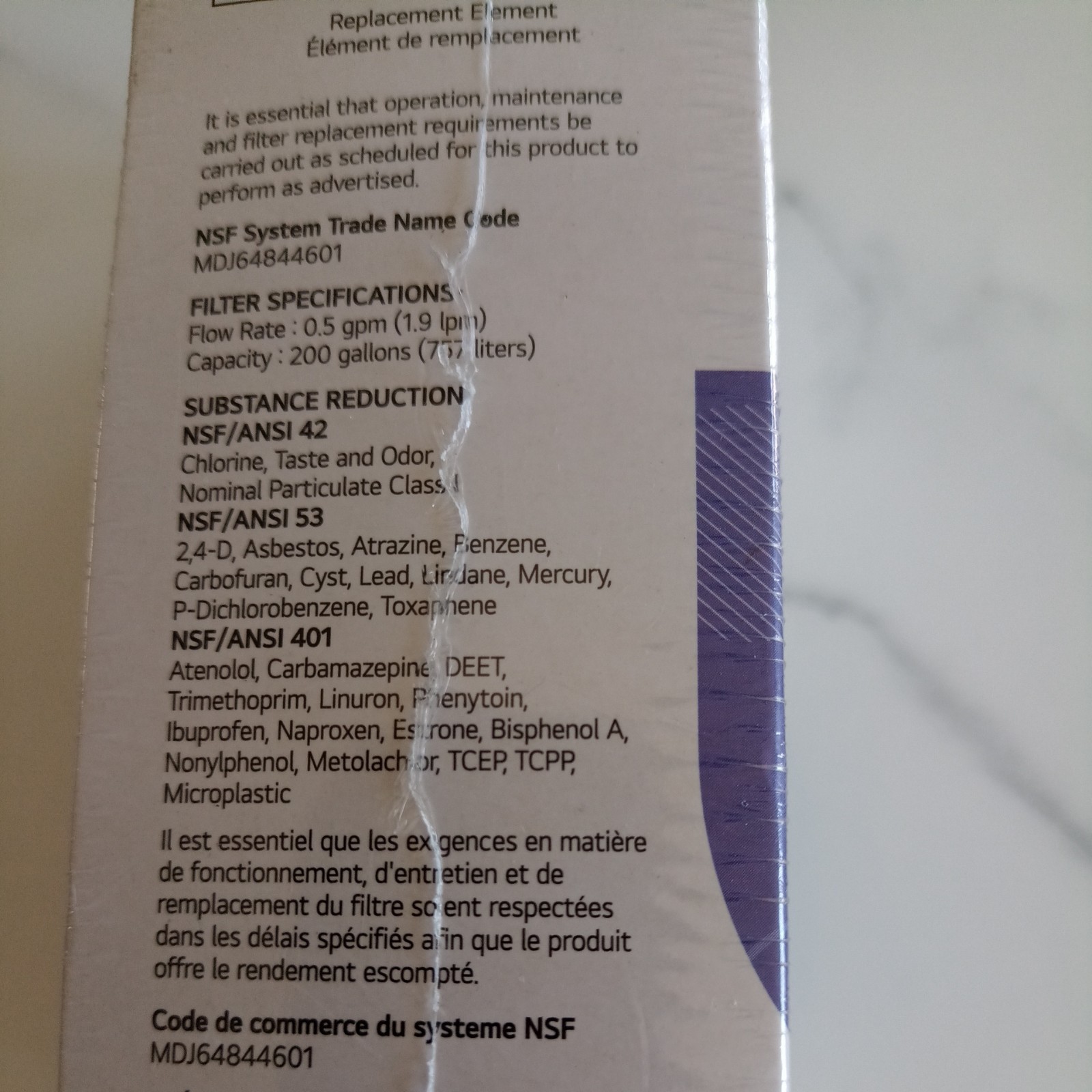 Genuine LG LT1000P2 Refrigerator Water Filter Replacement Cartridge 2 Pack