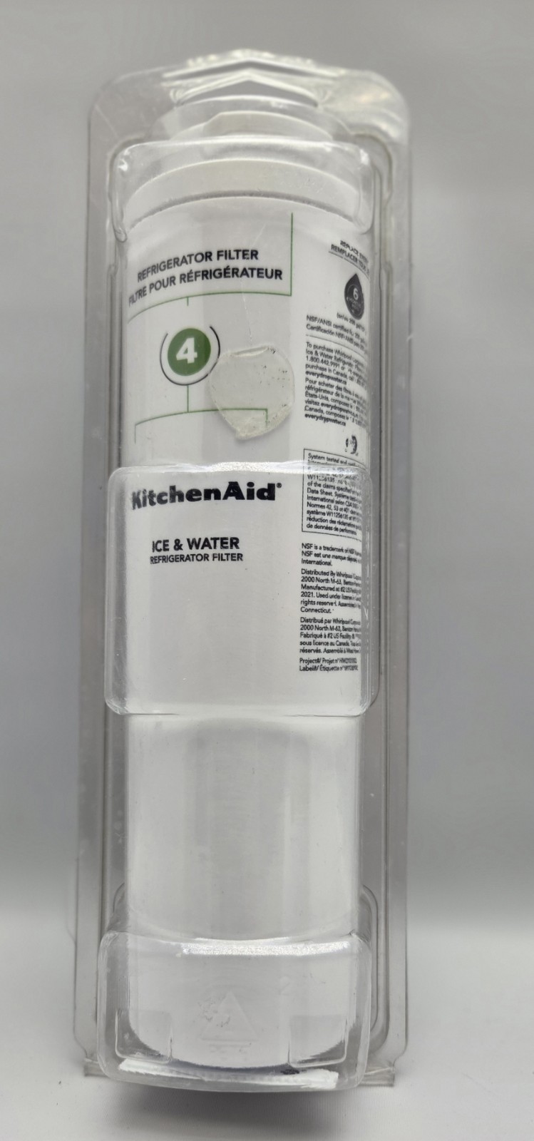 Kitchenaid Refrigerator Ice and Water Filter 4 KAD4RXD1 Green