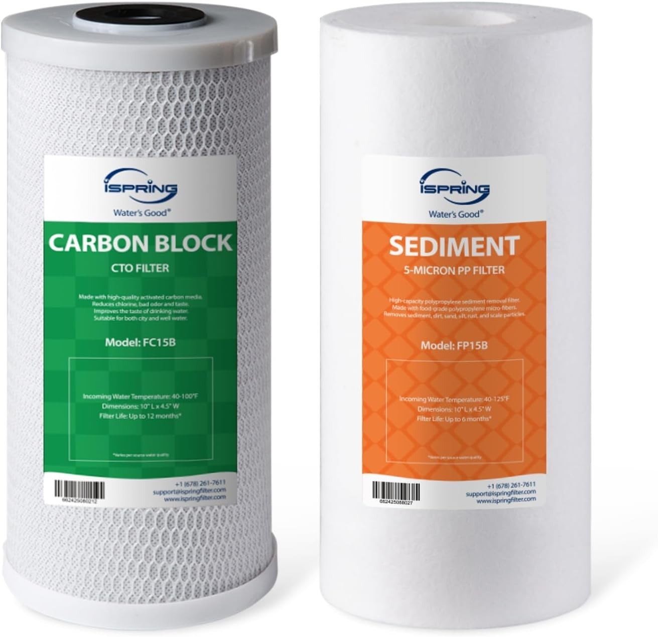 2-Pack 4.5″ x 10″ Sediment & CTO Carbon Filters – Clean Water Solutions