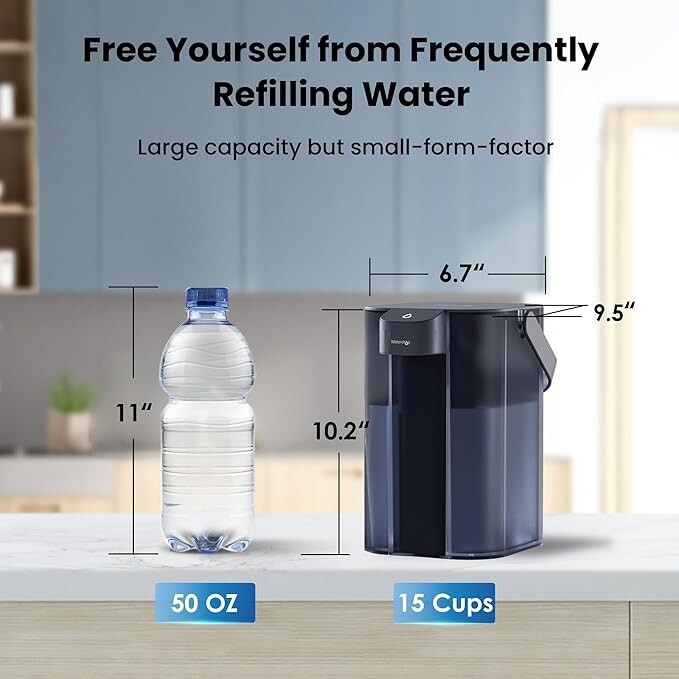 Waterdrop Electric Water Filter Pitcher, Dispenser,200-Gallon,15-Cup