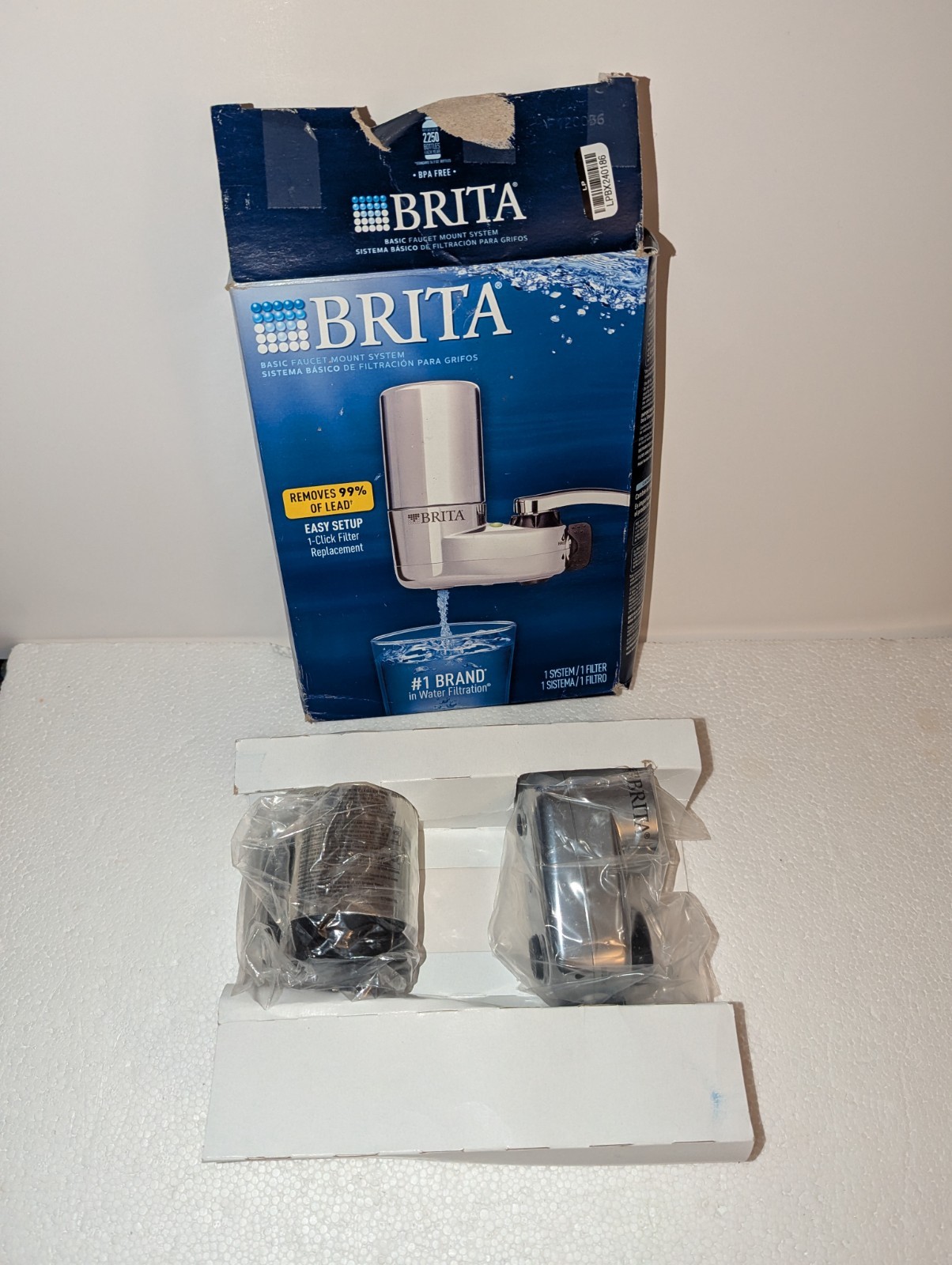 Brita Basic Faucet Mount Water Filter System Chrome – 1 System/1 Filter