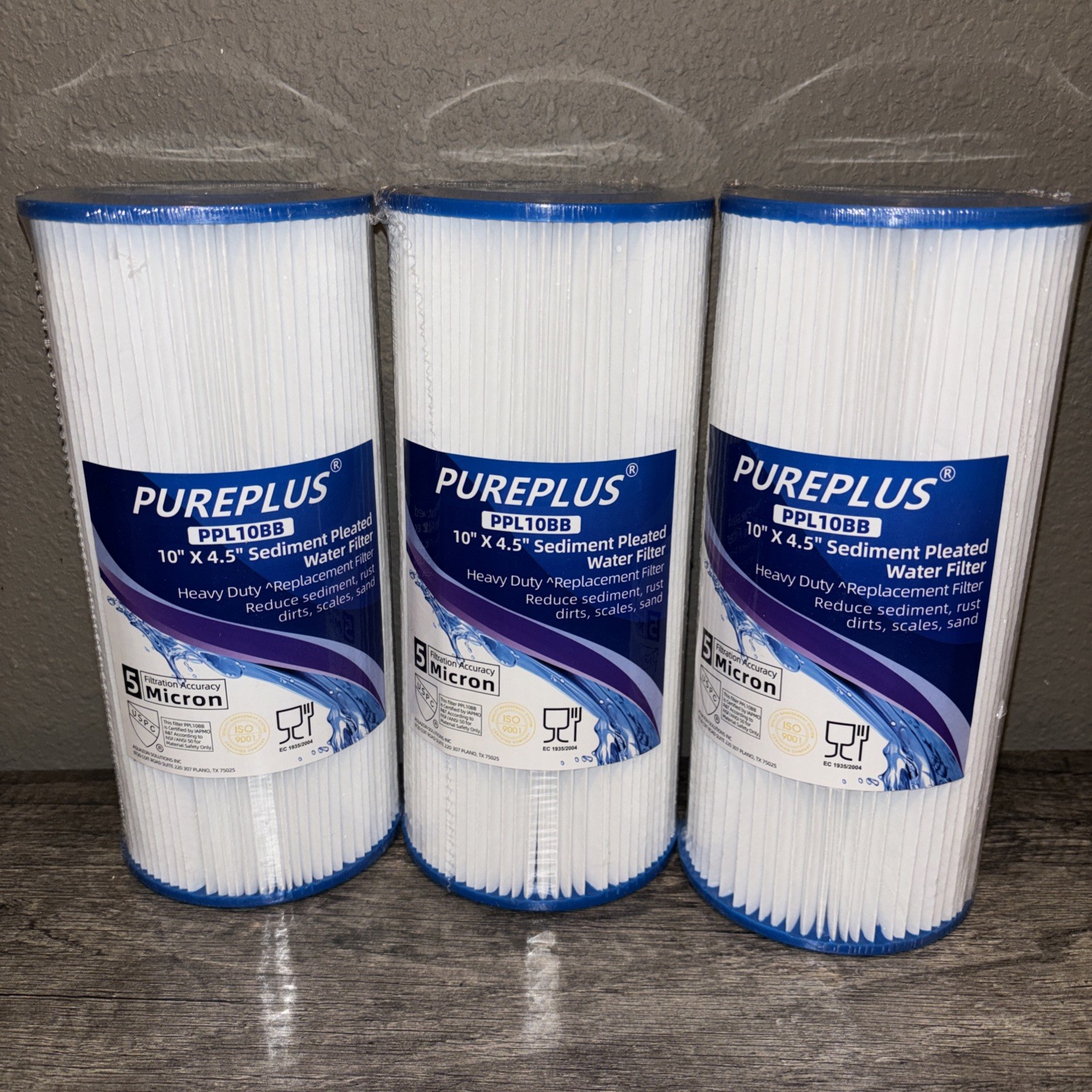 Pureplus PPL10BB Heavy Duty Sediment Pleated Water Filter 5 Micron 10″ x 4.5″