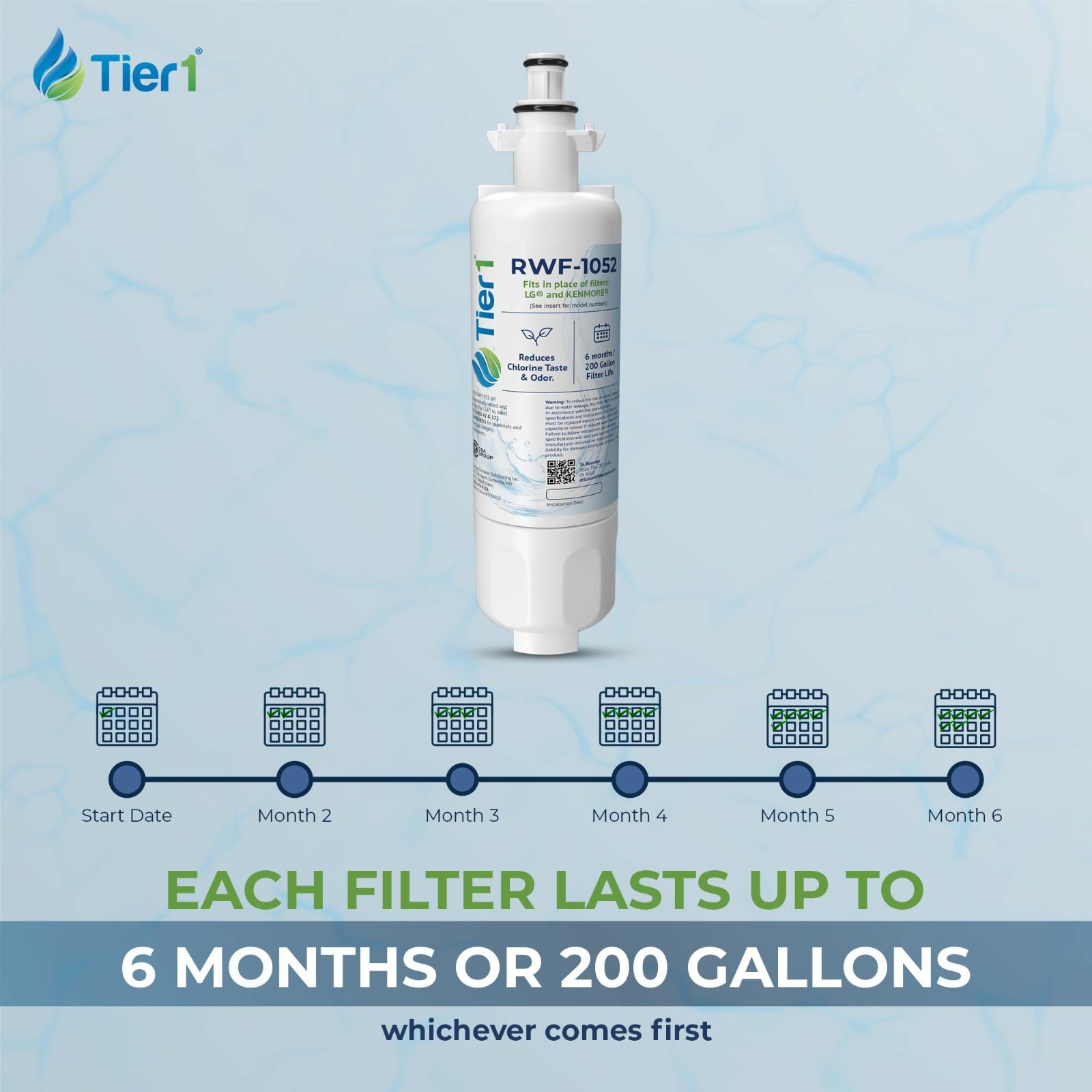 Fits LG LT700P Kenmore 46-9690 ADQ36006101 – Comparable Tier1 Water Filter 4PK