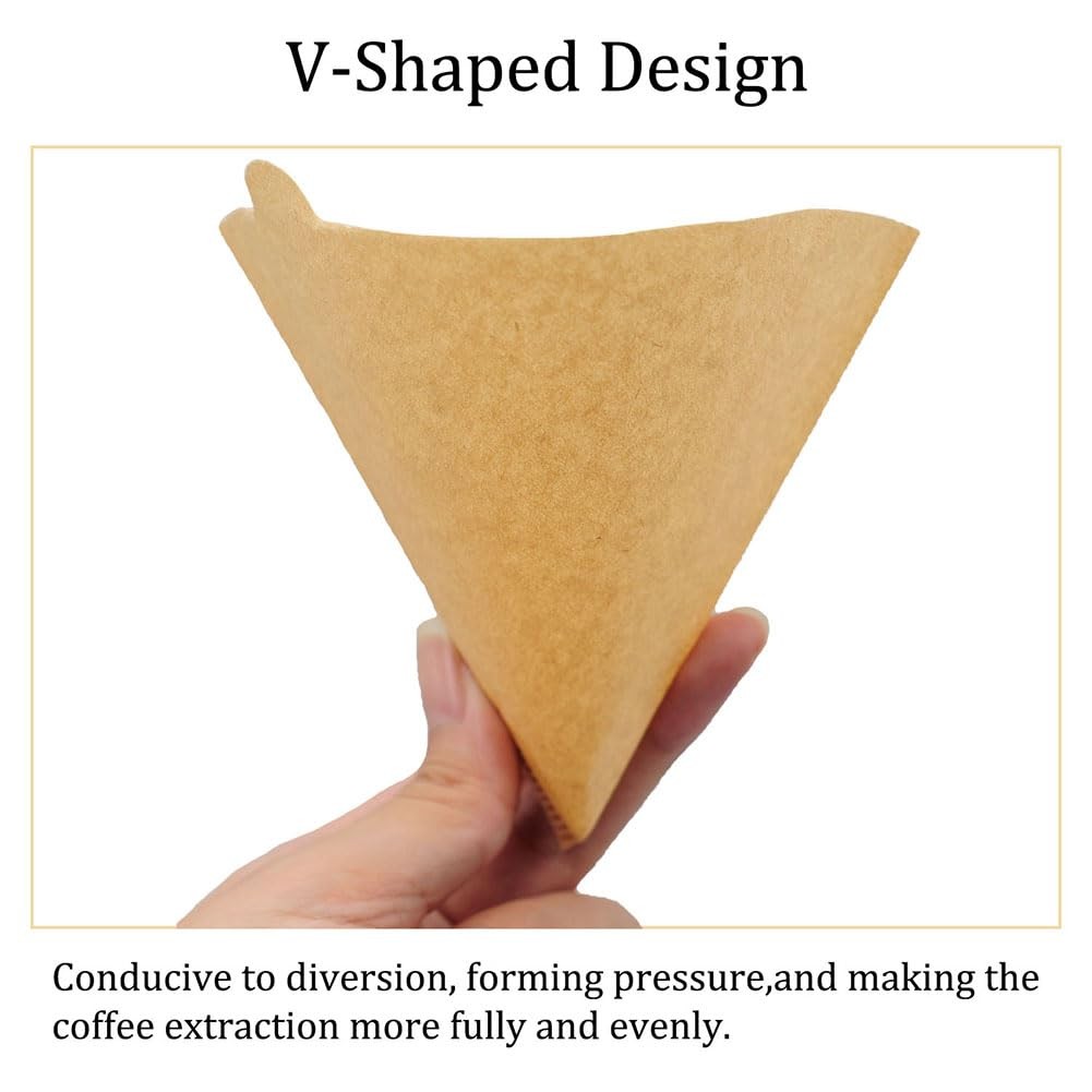 Cone Coffee Filters Size 02, 200 Count 1-4 Cups V02-200, Natural 200