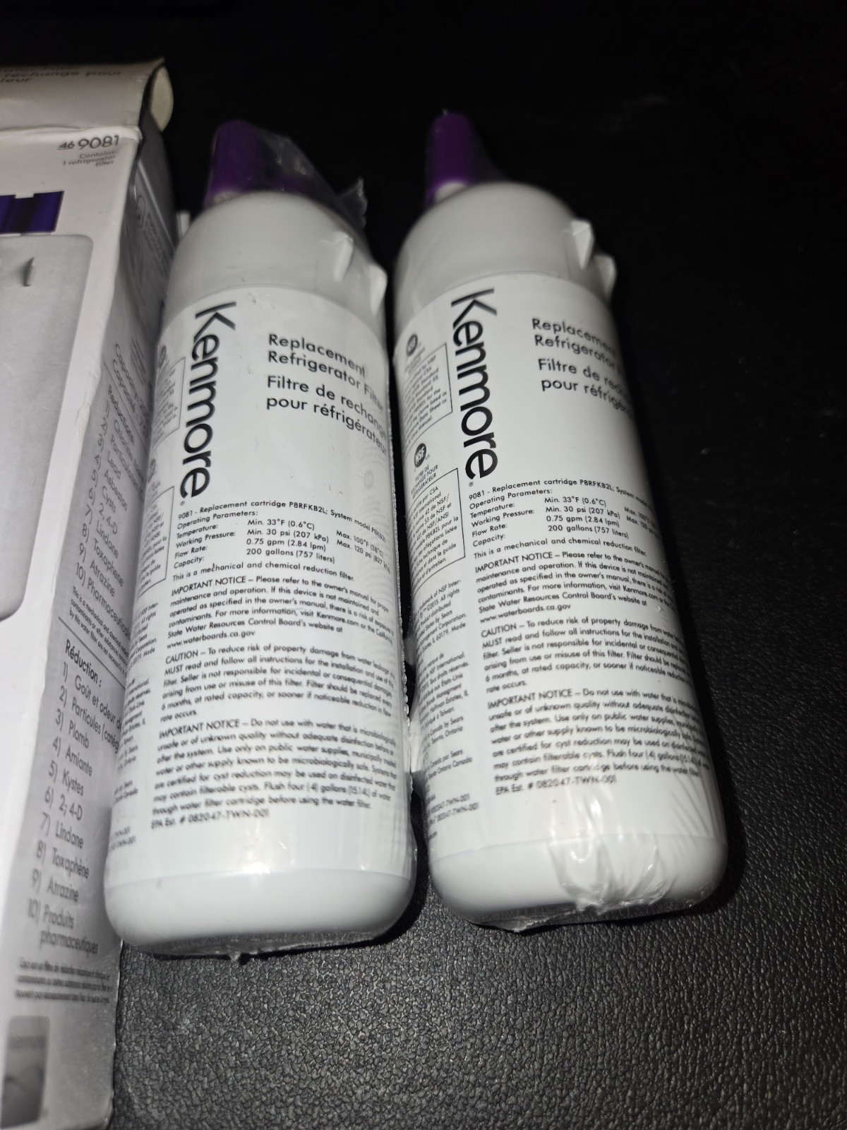 Lot of 2 Genuine OEM Kenmore Replacement Refrigerator Water Filters 46-9081