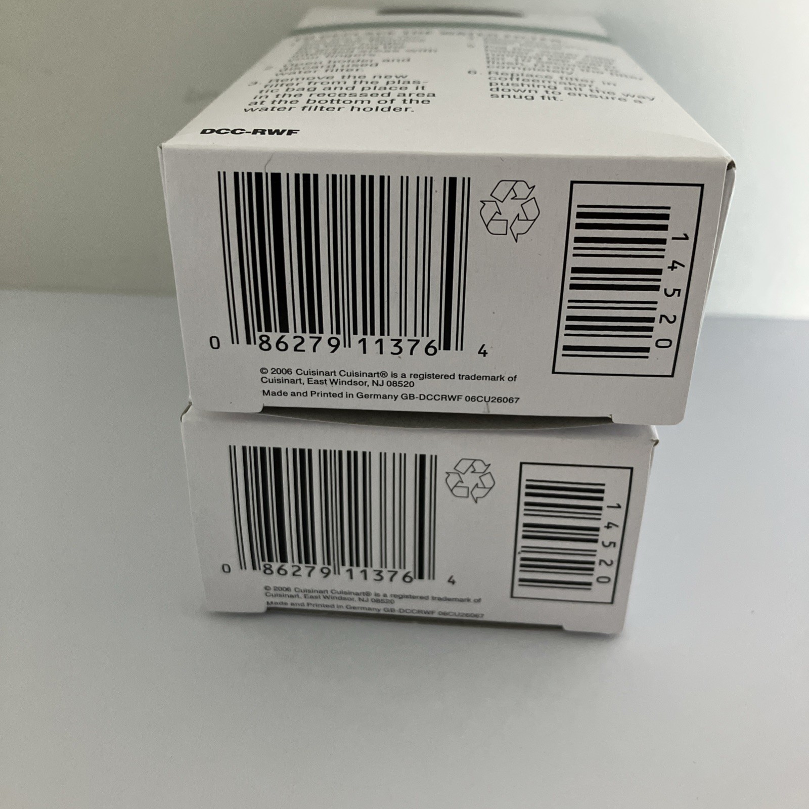 LOT OF 2 PACKS Cuisinart Replacement Charcoal Water Filters 2 per box = 4 total