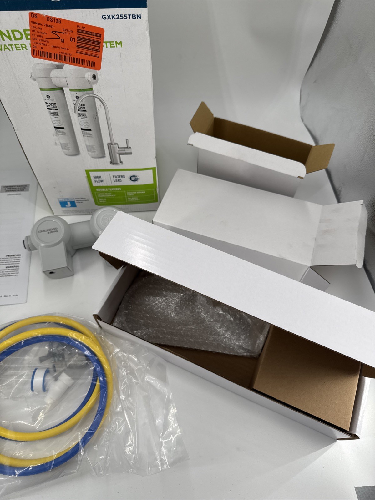 GE Under Sink Dual Stage Water Filtration System with Faucet GXK255TBN