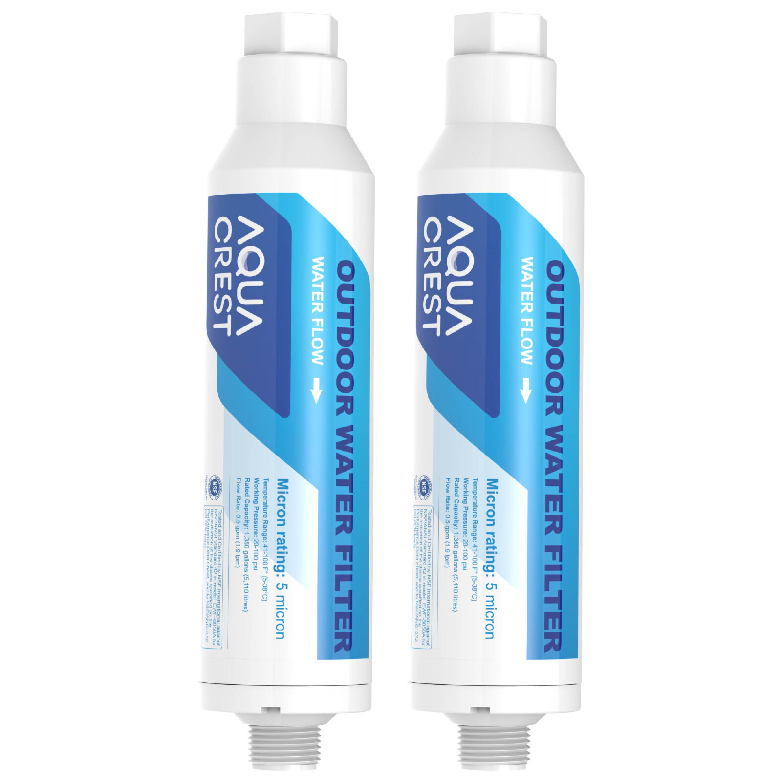 AQUA CREST Inline Water Filter,used for Car Washing&Yard Cleaning,2 Packs