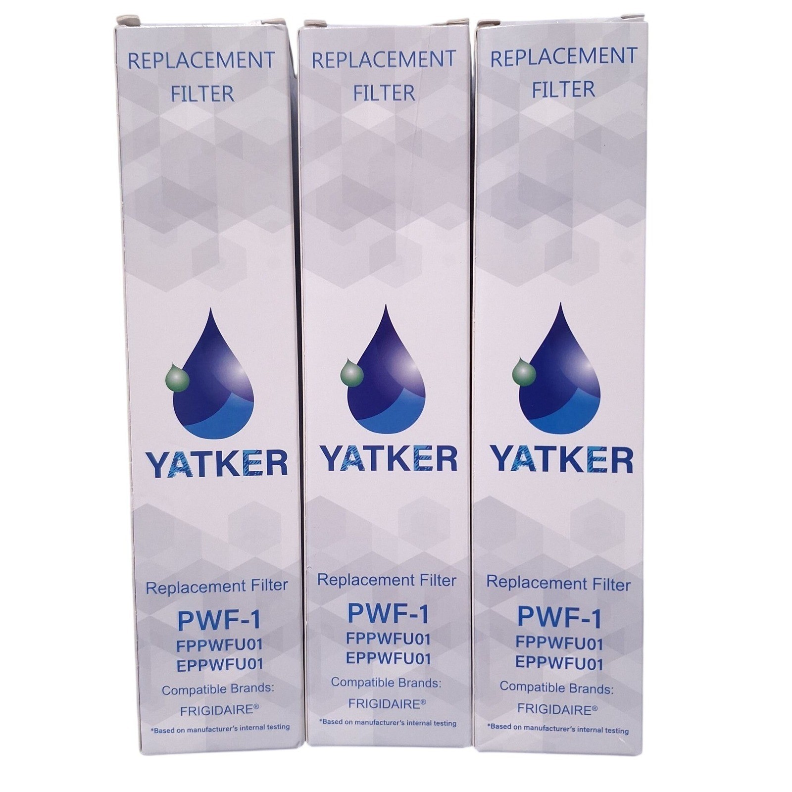 3 Pack PWF-1 Water Filter for Frigidaire FPPWFU01 EPPWFU01 Refrigerator 200Gal