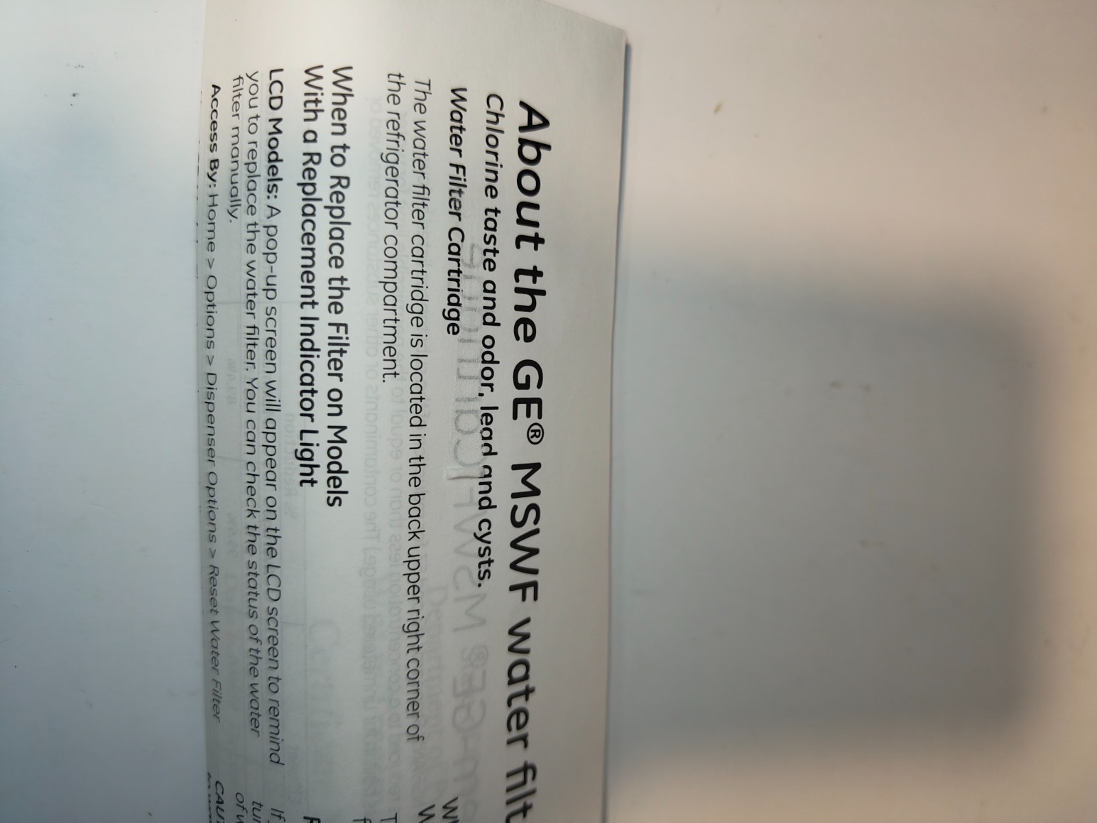 1 PACK GE MSWF Refrigerator Water Filter Replacement SmartWater Filter New-OP