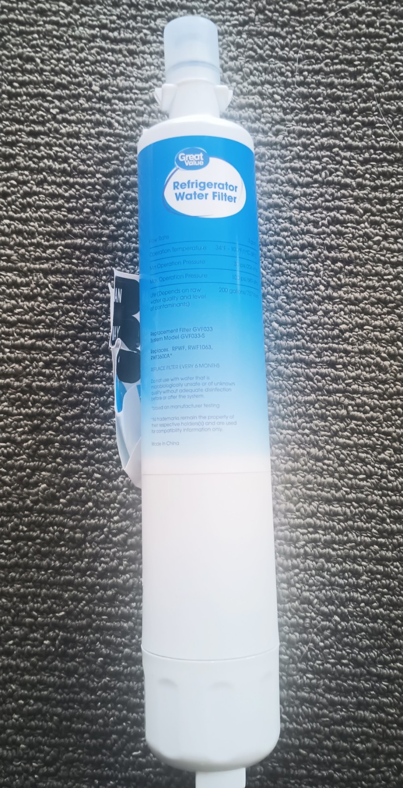 GREAT VALUE REPLACEMENT REFRIGERATOR WATER FILTERS/for GE RPWF COMPATIBLE
