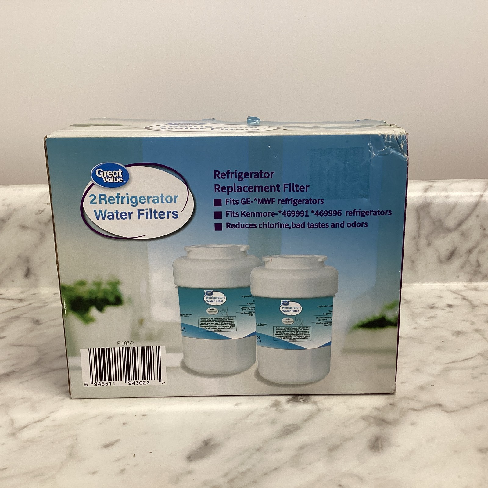 Great Value F-107-2 Refrigerator Water Filters – Two Pack GE