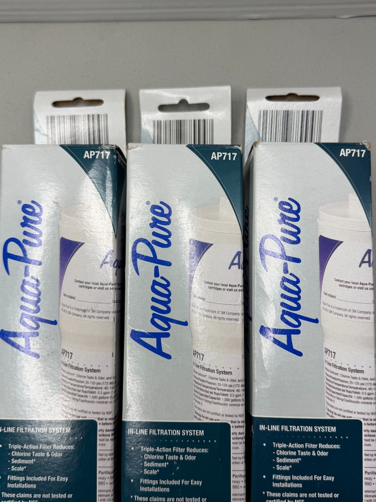 (3-pack) 3M Aqua Pure In Line replacement triple action 5 micron AP717