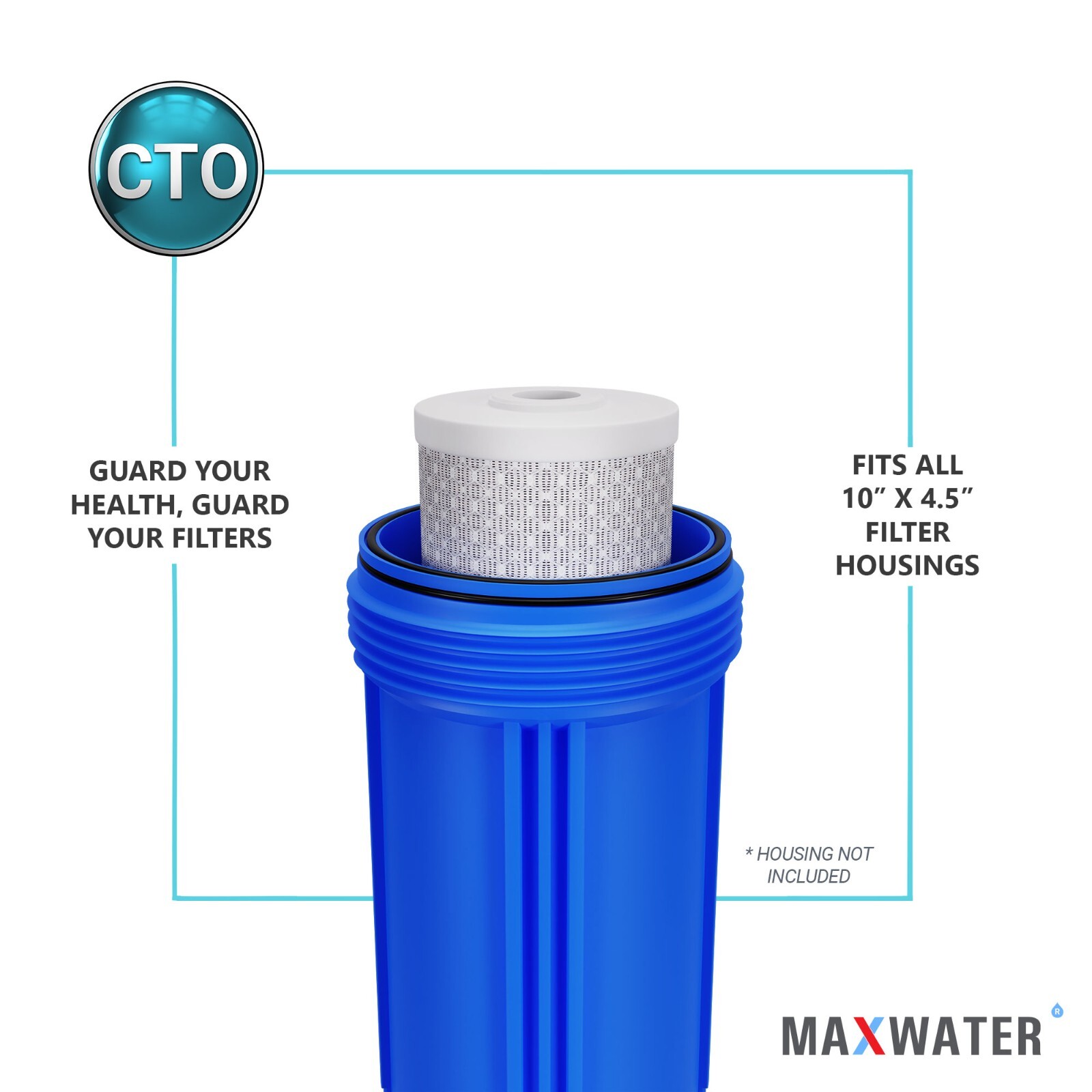 4 Packs Big Blue Carbon Block Replacement Water Filter 4.5″ x 10″ Whole House