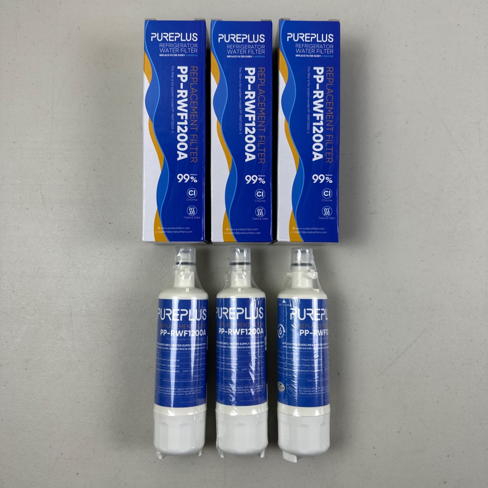 3 PACK PUREPLUS 9690 for Kenmore Elite 469690 LG LT700P Water Filter PP-RWF1200A