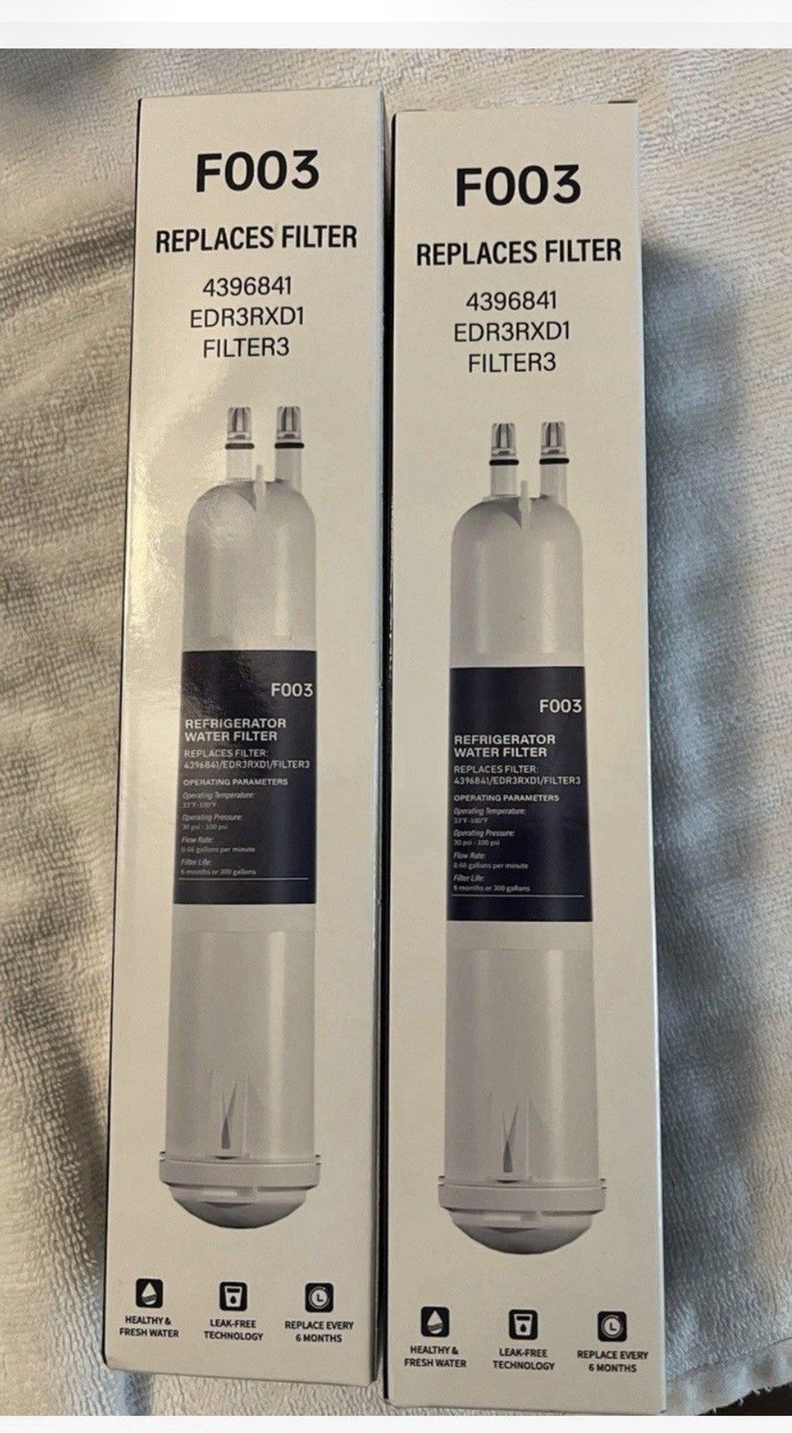 Refrigerator Water Filter 2 Pack F003 Replacement Refrigerator Filter