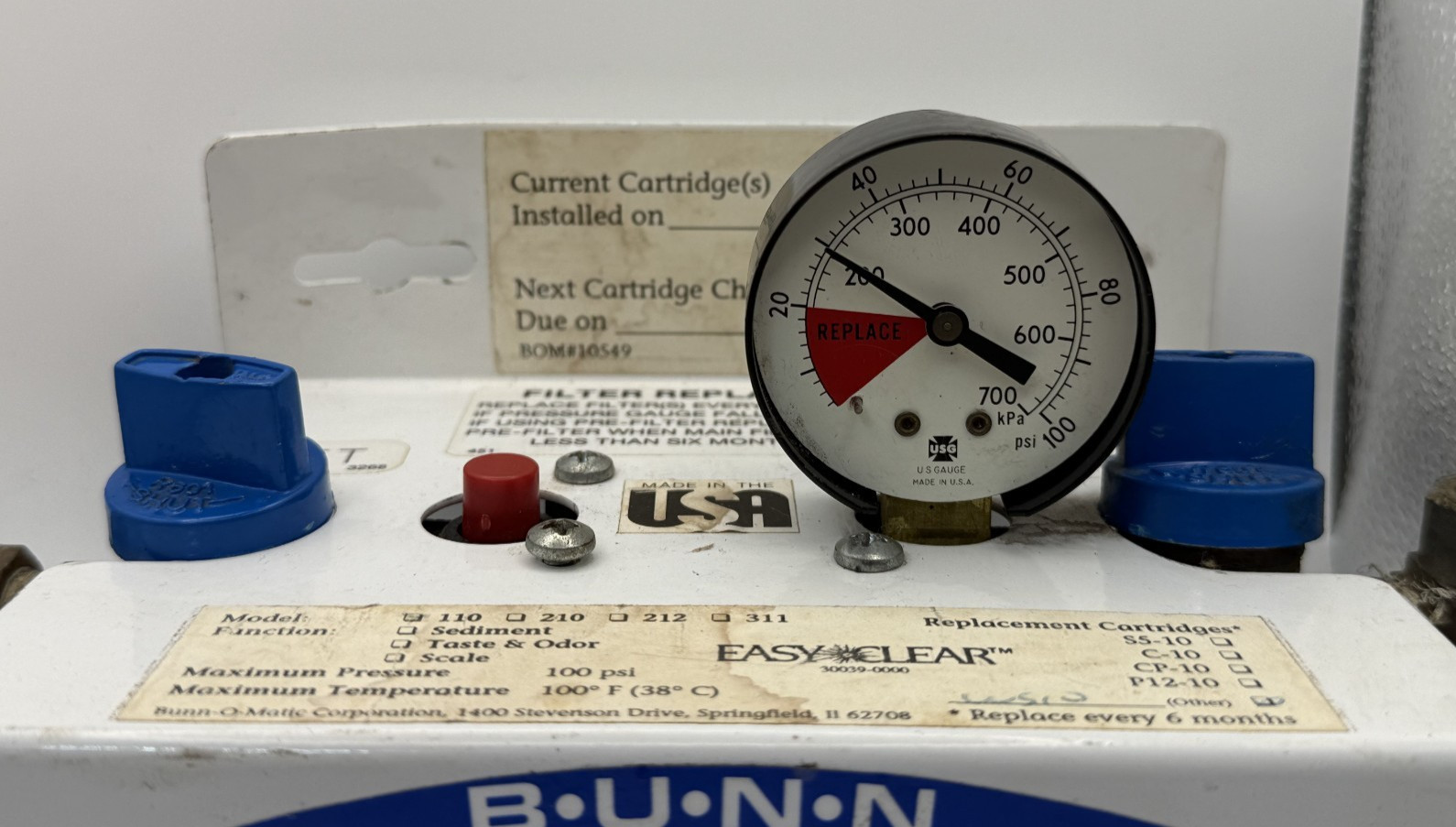 BUNN Easy Clear 110 Commercial Water Filter System 30039-000