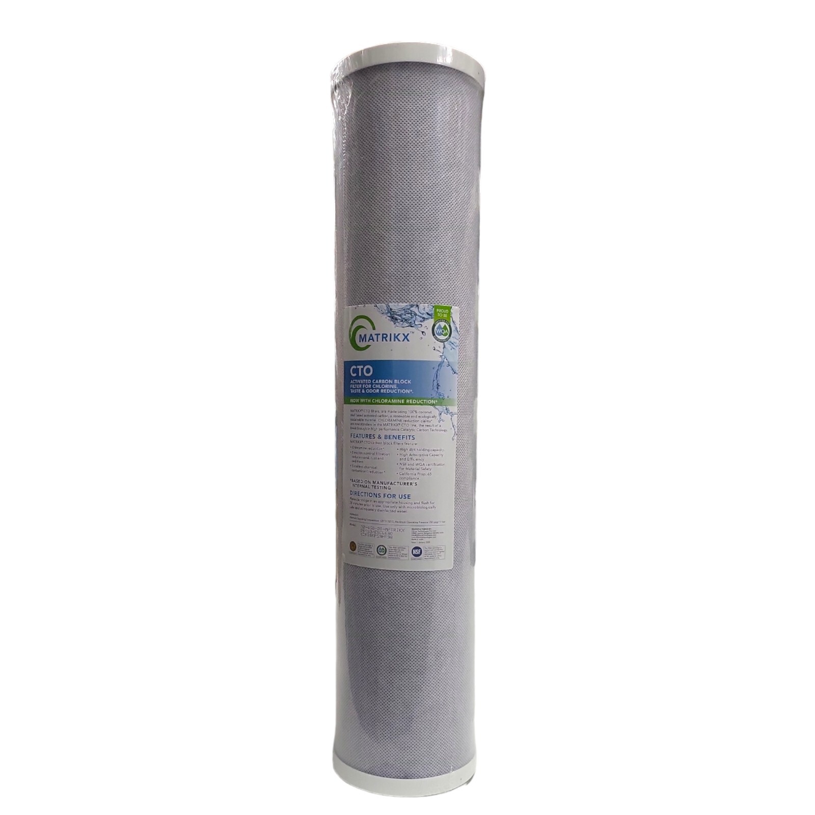 Matrikx 32-450-20-MATRIKX CTO 5-Micron 4.5″x20″ Chlorine/Taste/Odor, Sediment