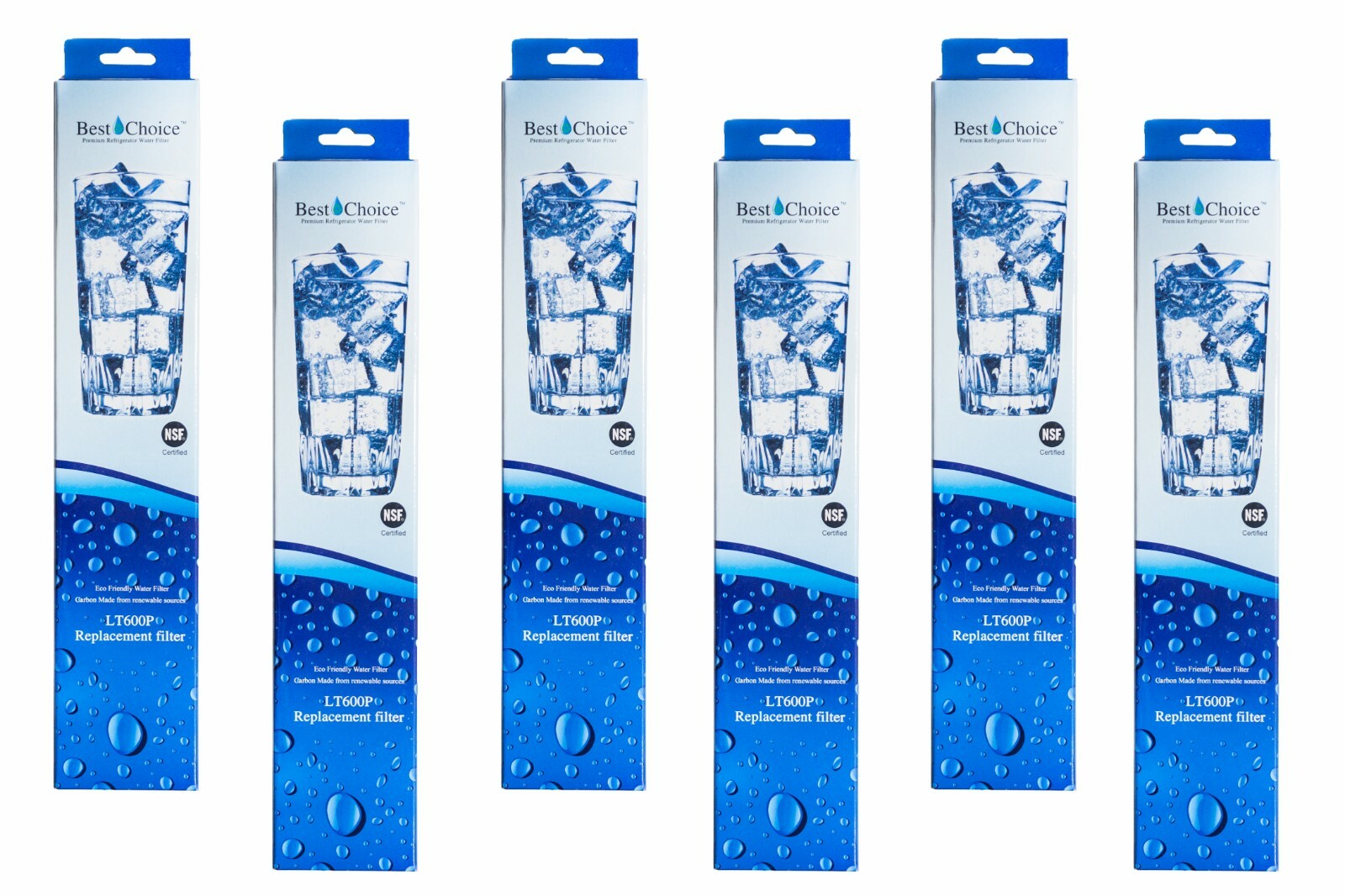 6 Pack Fits LG LT600P 5231JA2006A 5231JA2006B 9990 Refrigerator Water Filter