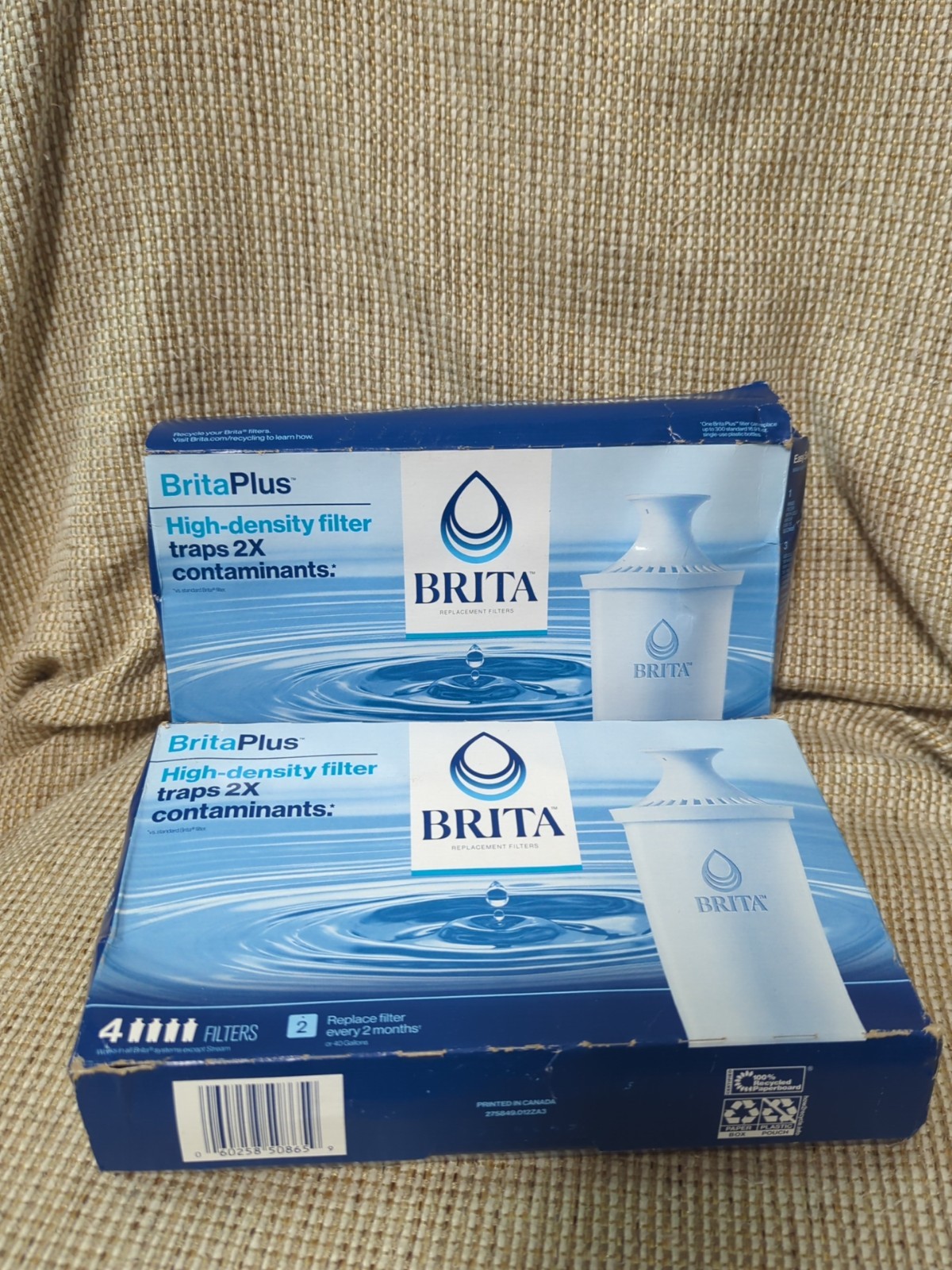 Brita Plus Water Filter, BPA-Free, High-Density Replacement Filter. 2 Packs Of 4