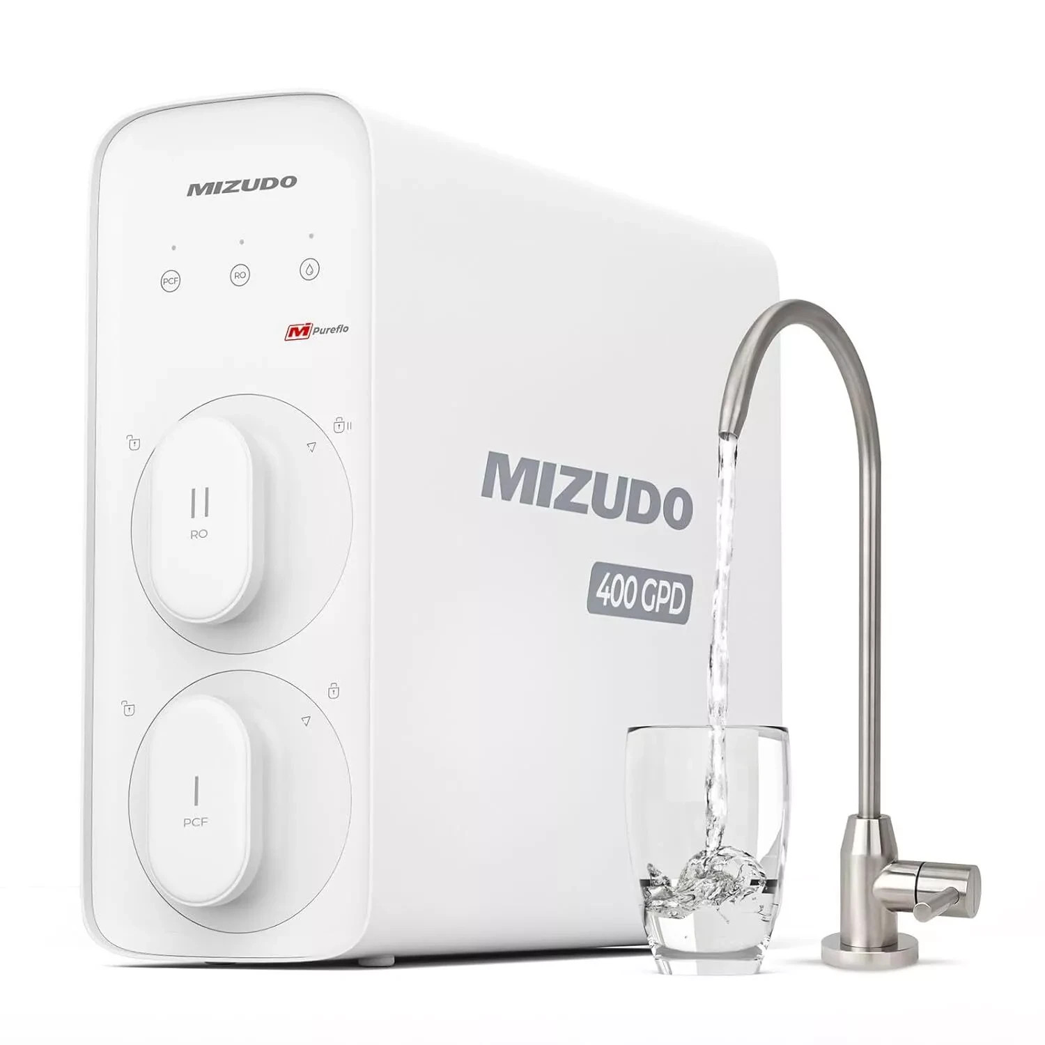 MIZUDO Reverse Osmosis System, 400 GPD, Tankless, 8-Stages Filtration,Under Sink